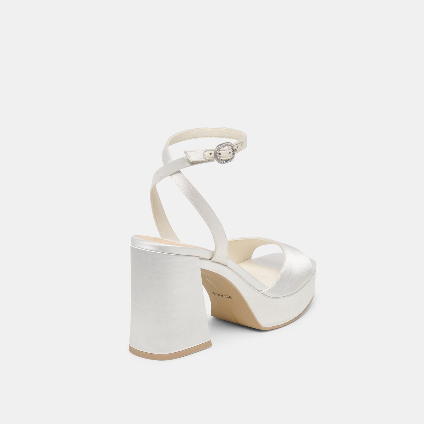 Dolce Vita Felica White Satin Heels
