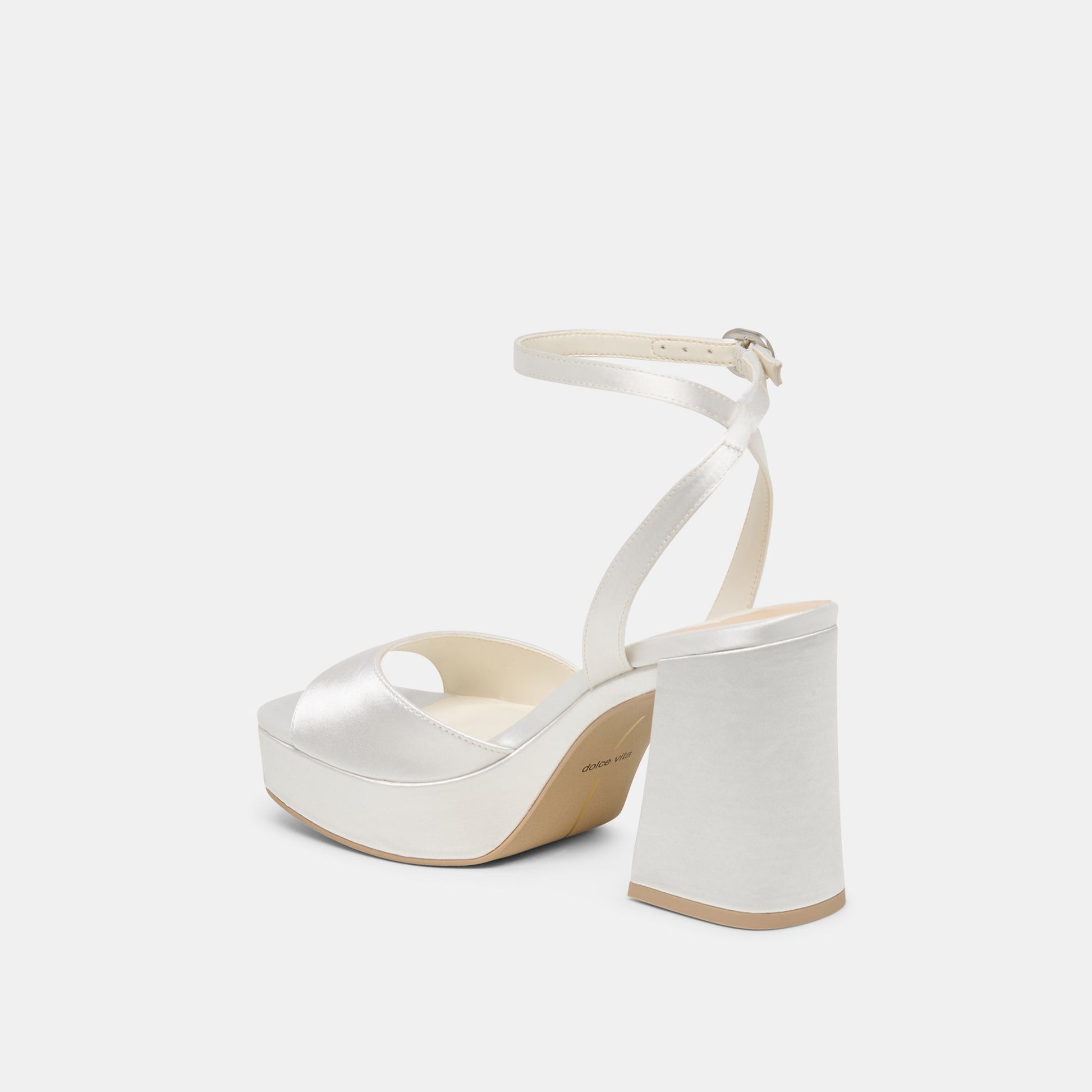 Dolce Vita Felica White Satin Heels