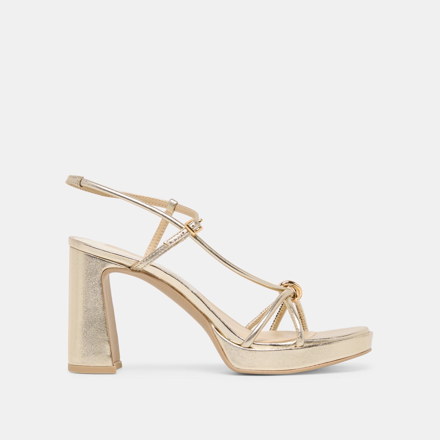 Dolce Vita Odete Gold Leather Heels