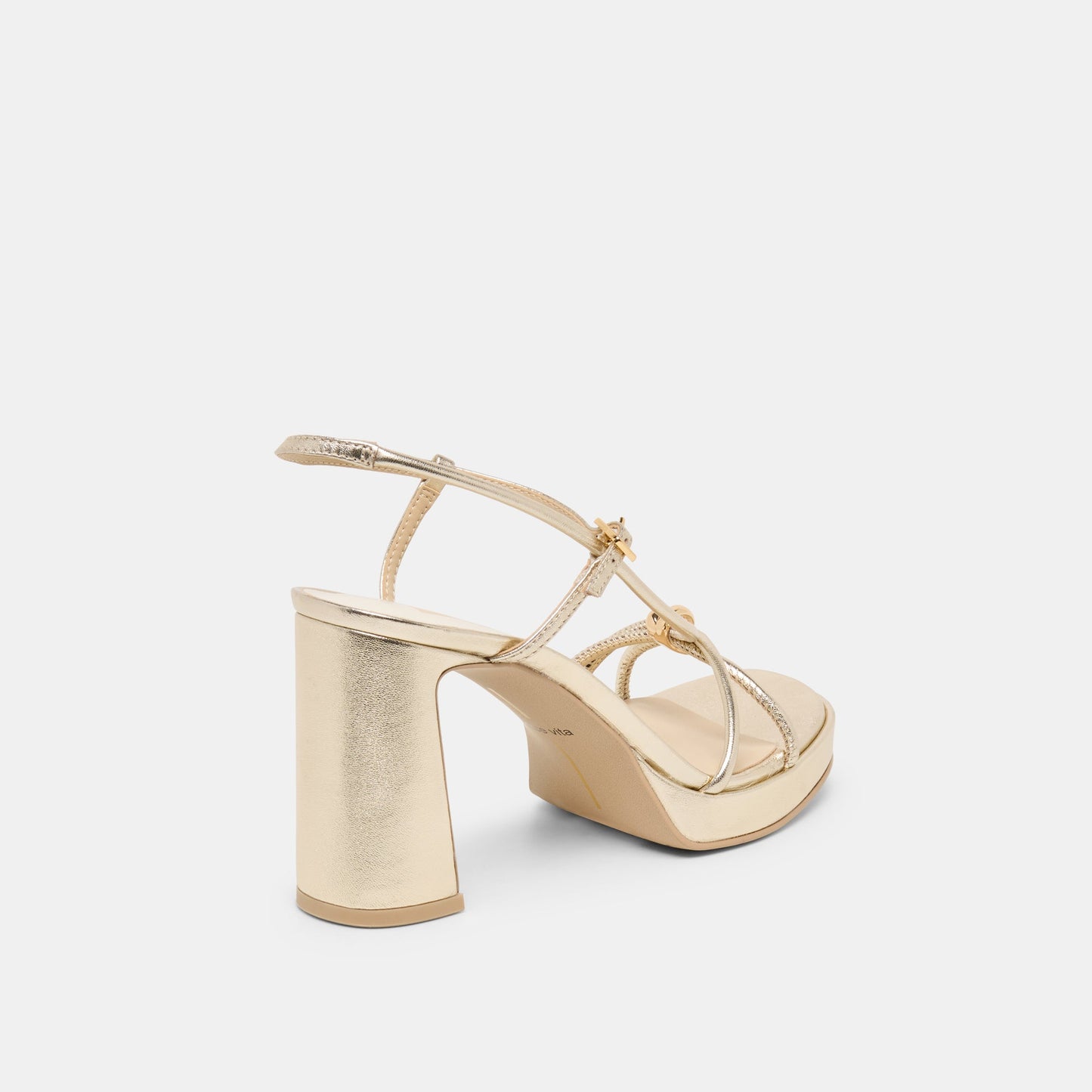 Dolce Vita Odete Gold Leather Heels