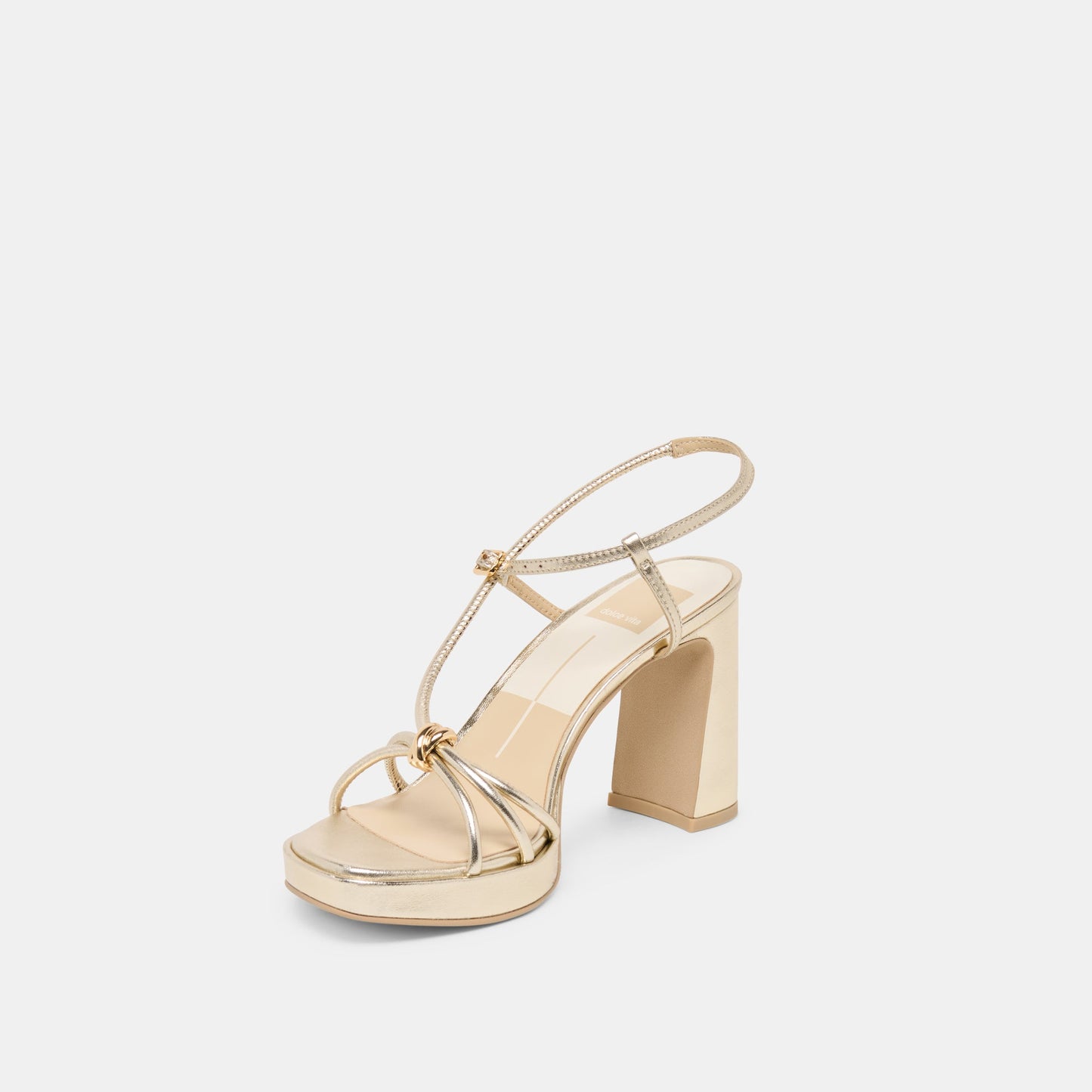 Dolce Vita Odete Gold Leather Heels
