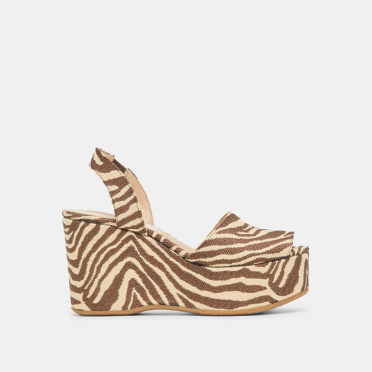 Dolce Vita Akera Beige Zebra Raffia Wedges