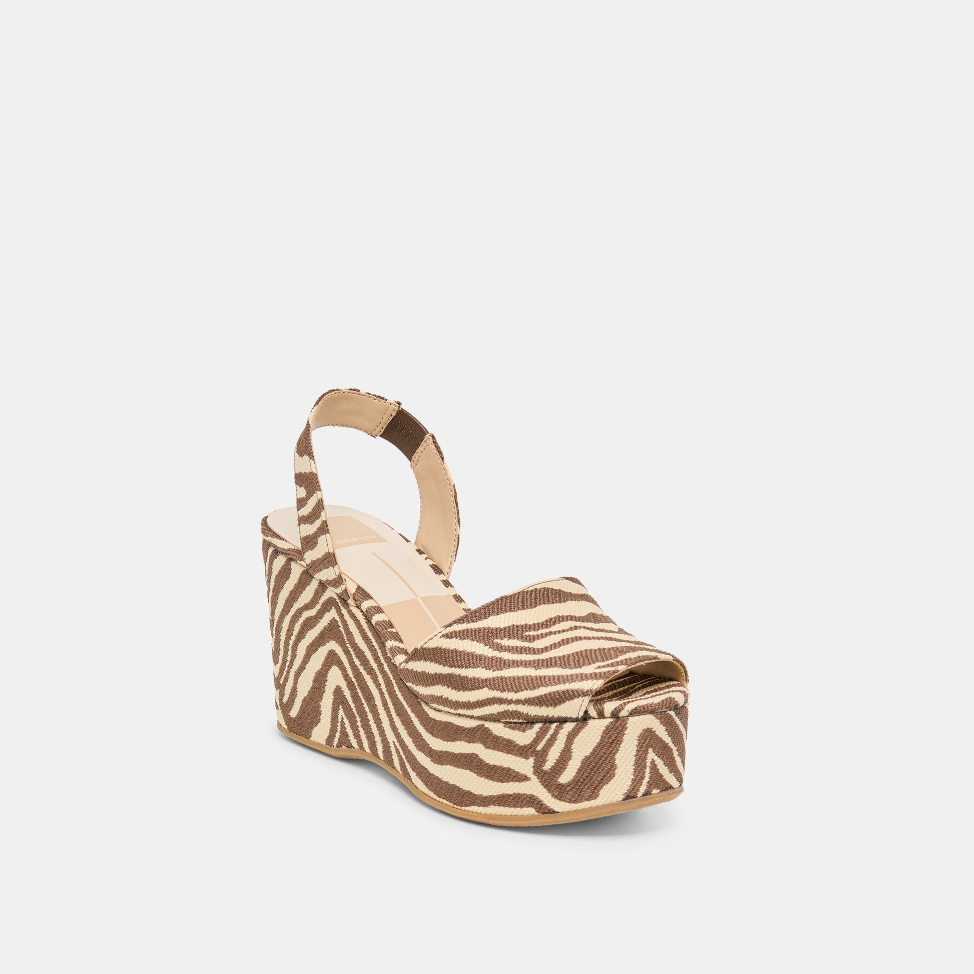 Dolce Vita Akera Beige Zebra Raffia Wedges