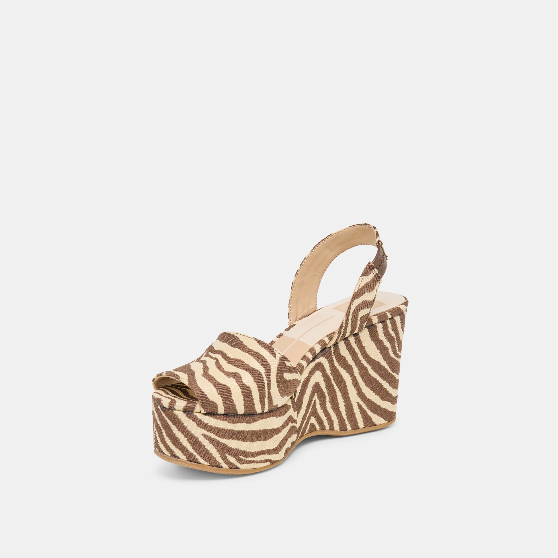 Dolce Vita Akera Beige Zebra Raffia Wedges