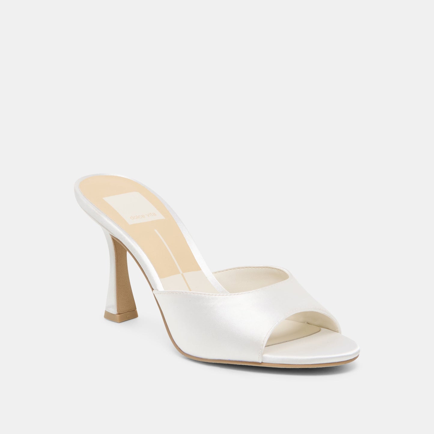 Dolce Vita Rosha True White Satin Heels