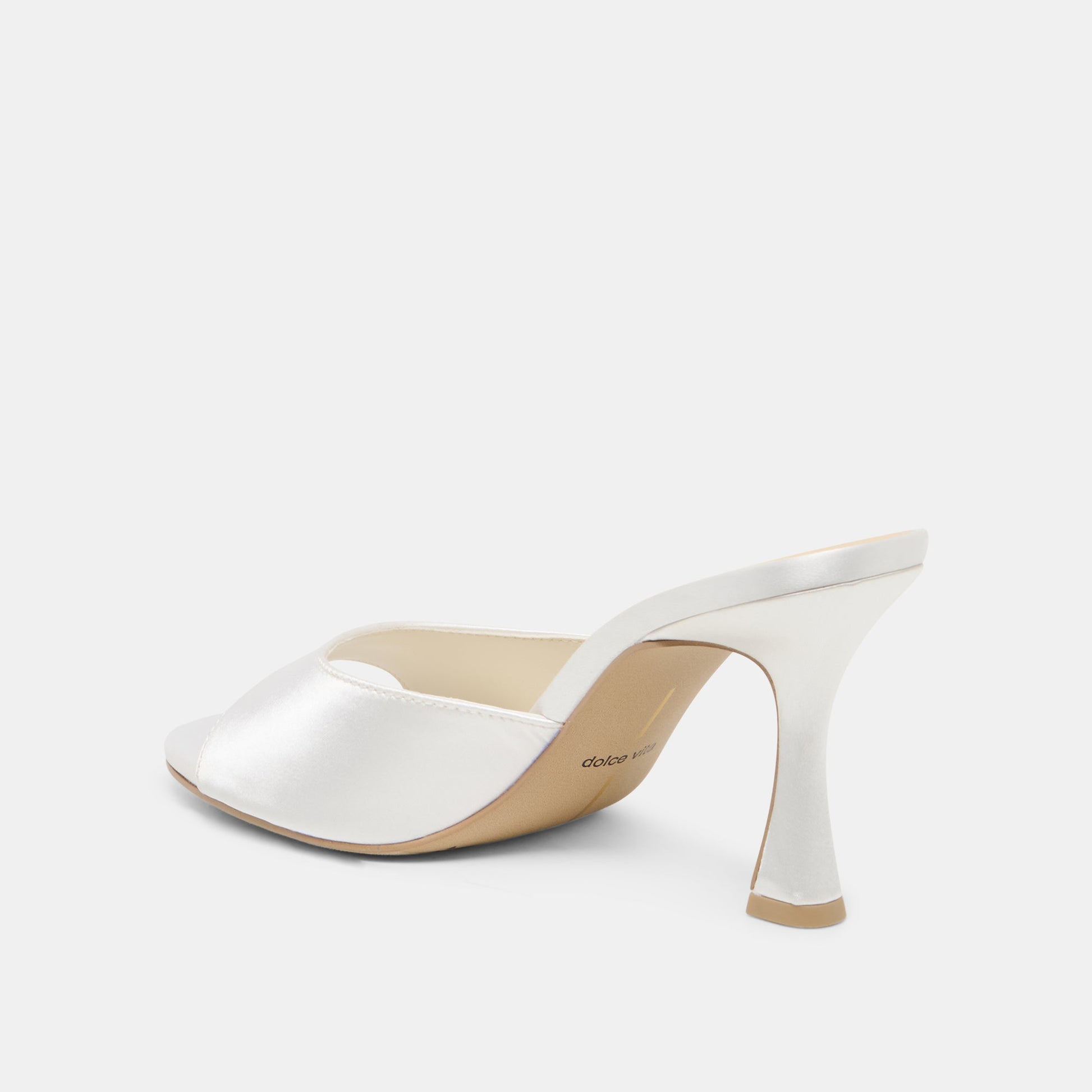 Dolce Vita Rosha True White Satin Heels