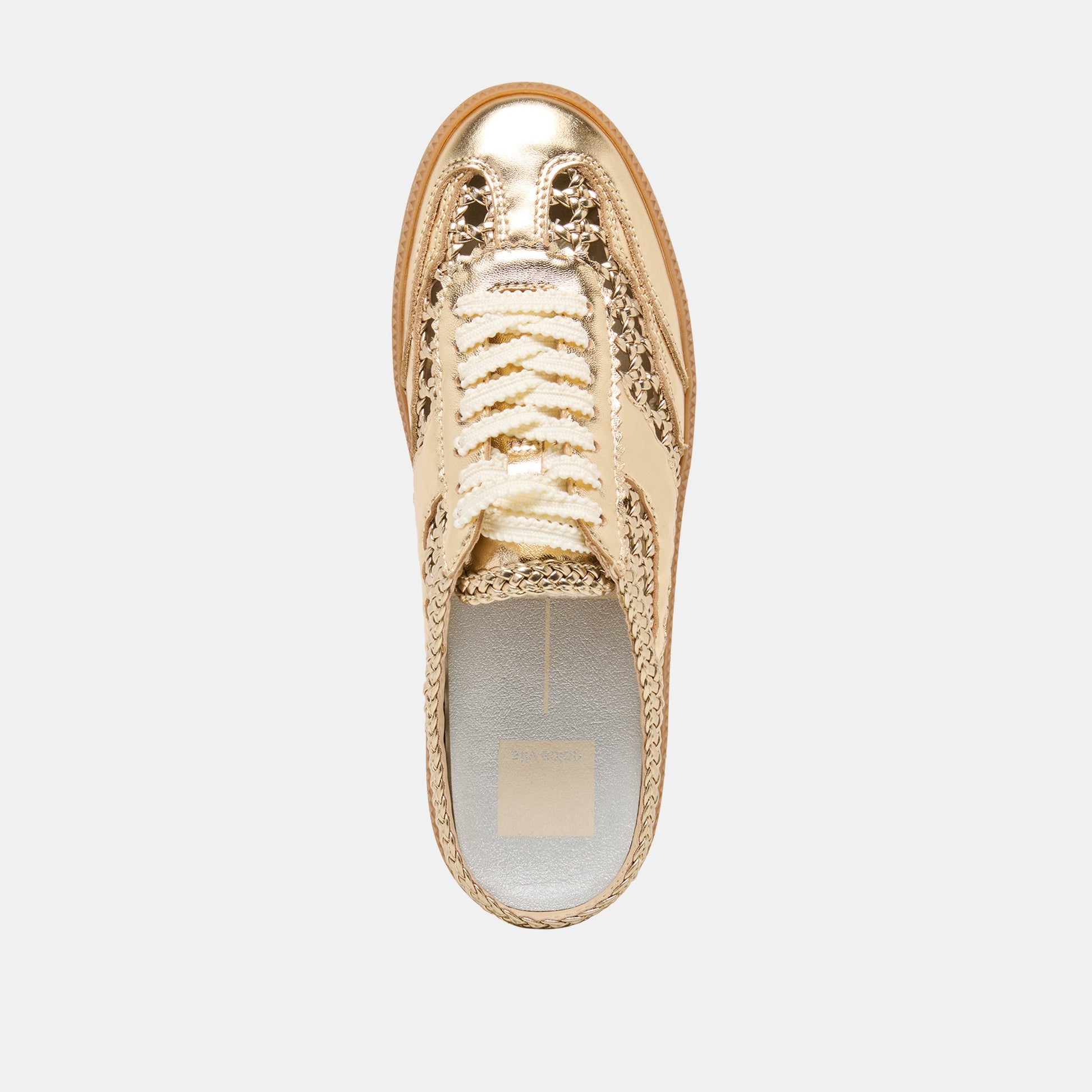 Dolce Vita Notice Slide Gold Woven Stella Sneakers