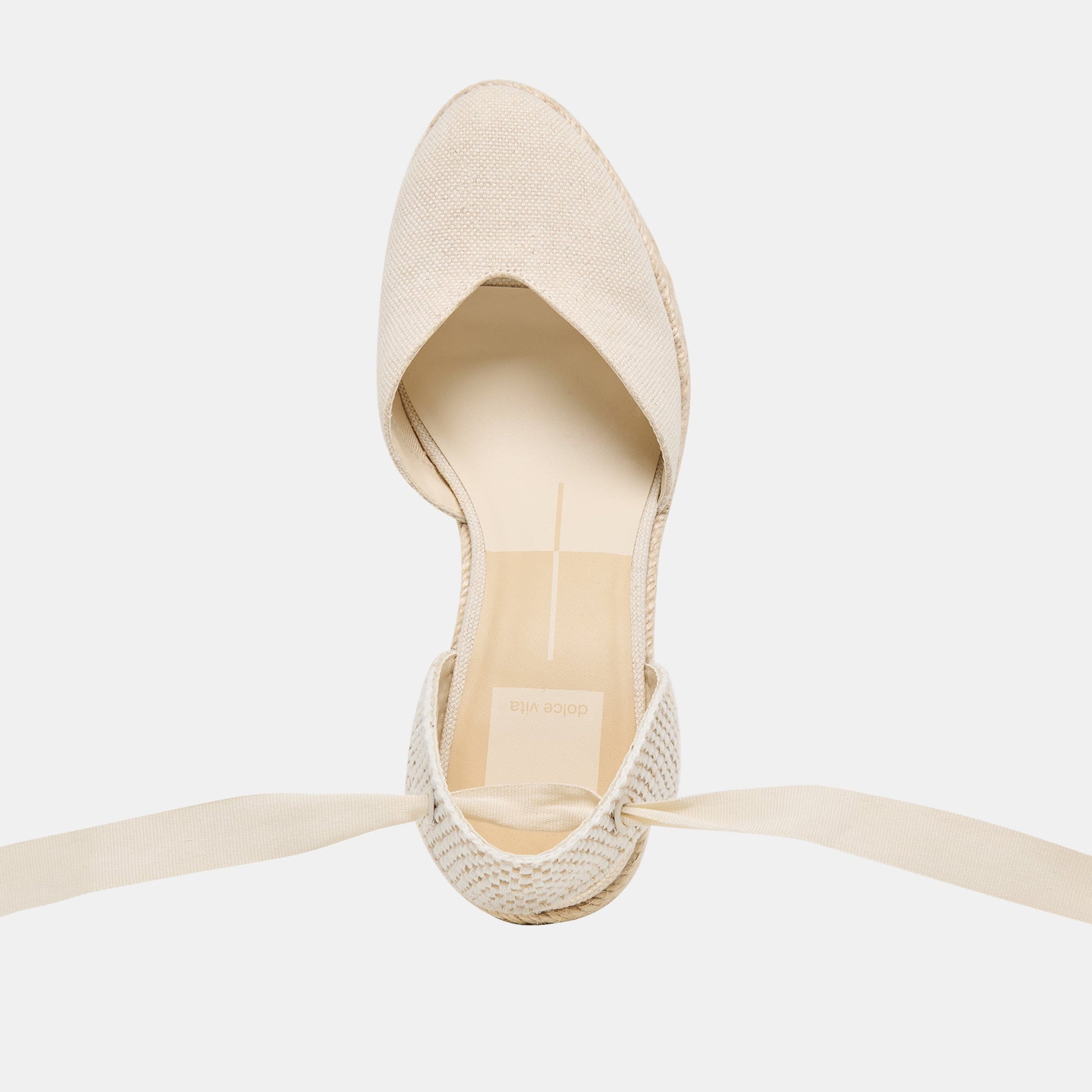 Dolce Vita Noura Ecru Linen Wedges