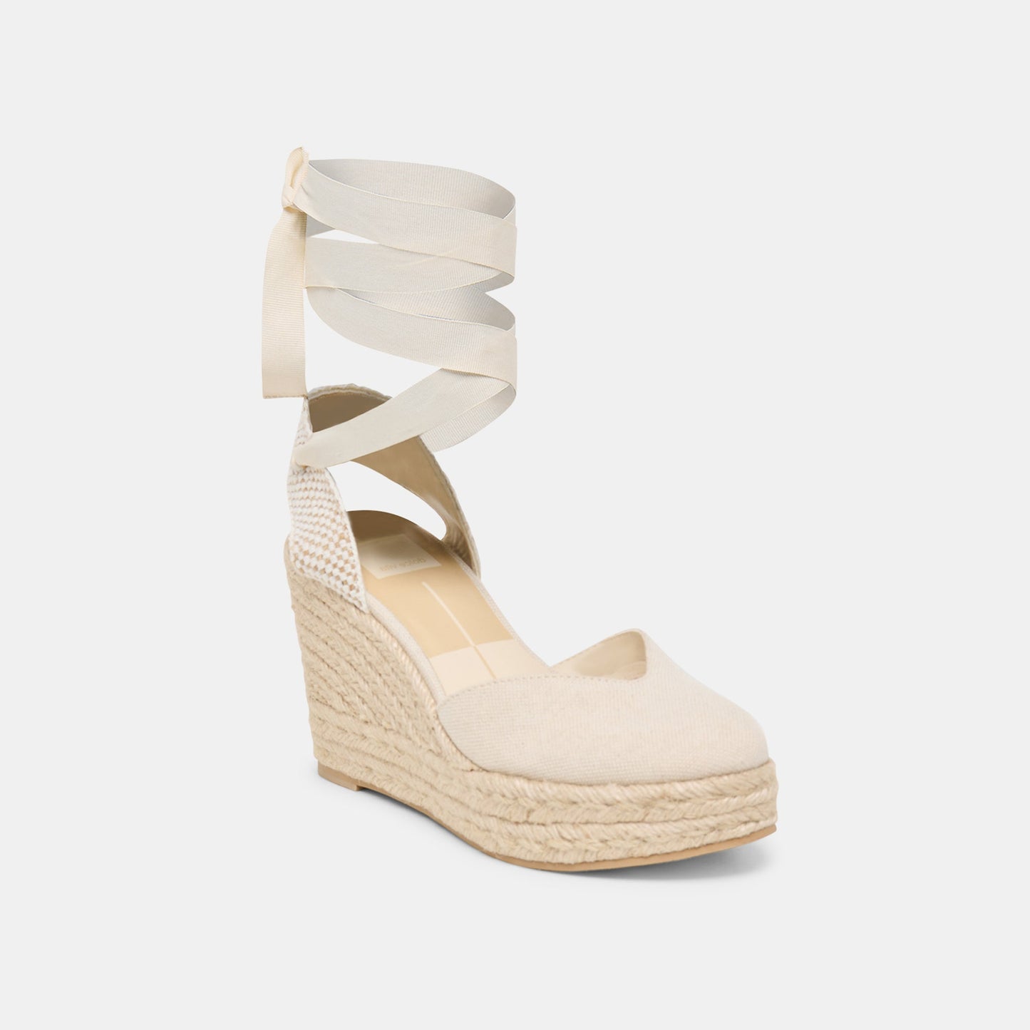 Dolce Vita Noura Ecru Linen Wedges