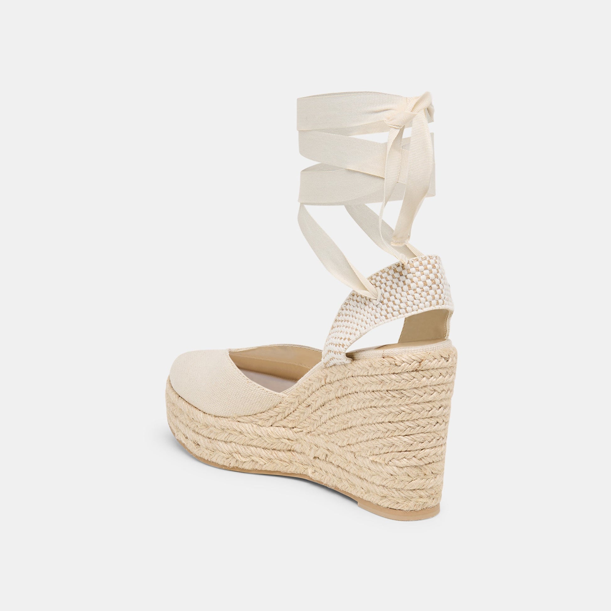 Dolce Vita Noura Ecru Linen Wedges