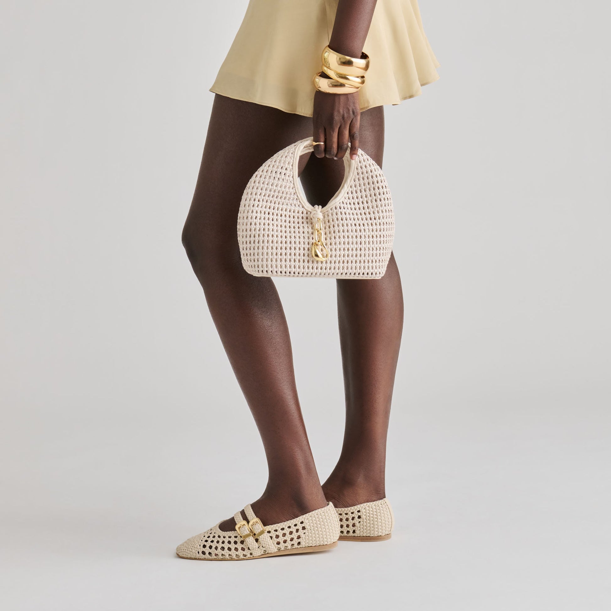 Dolce Vita Baylee Creme Woven Stella Ballet Flats