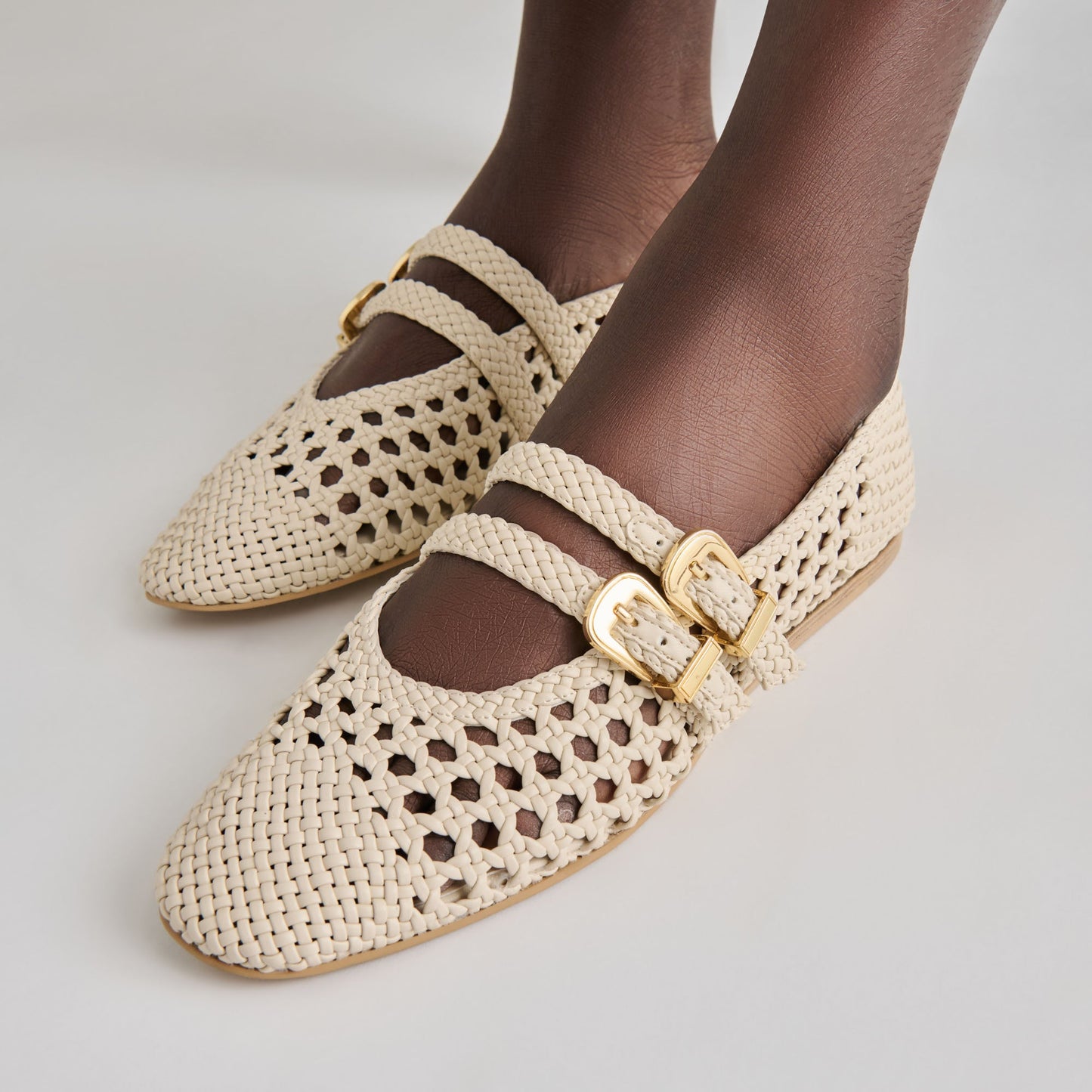 Dolce Vita Baylee Creme Woven Stella Ballet Flats