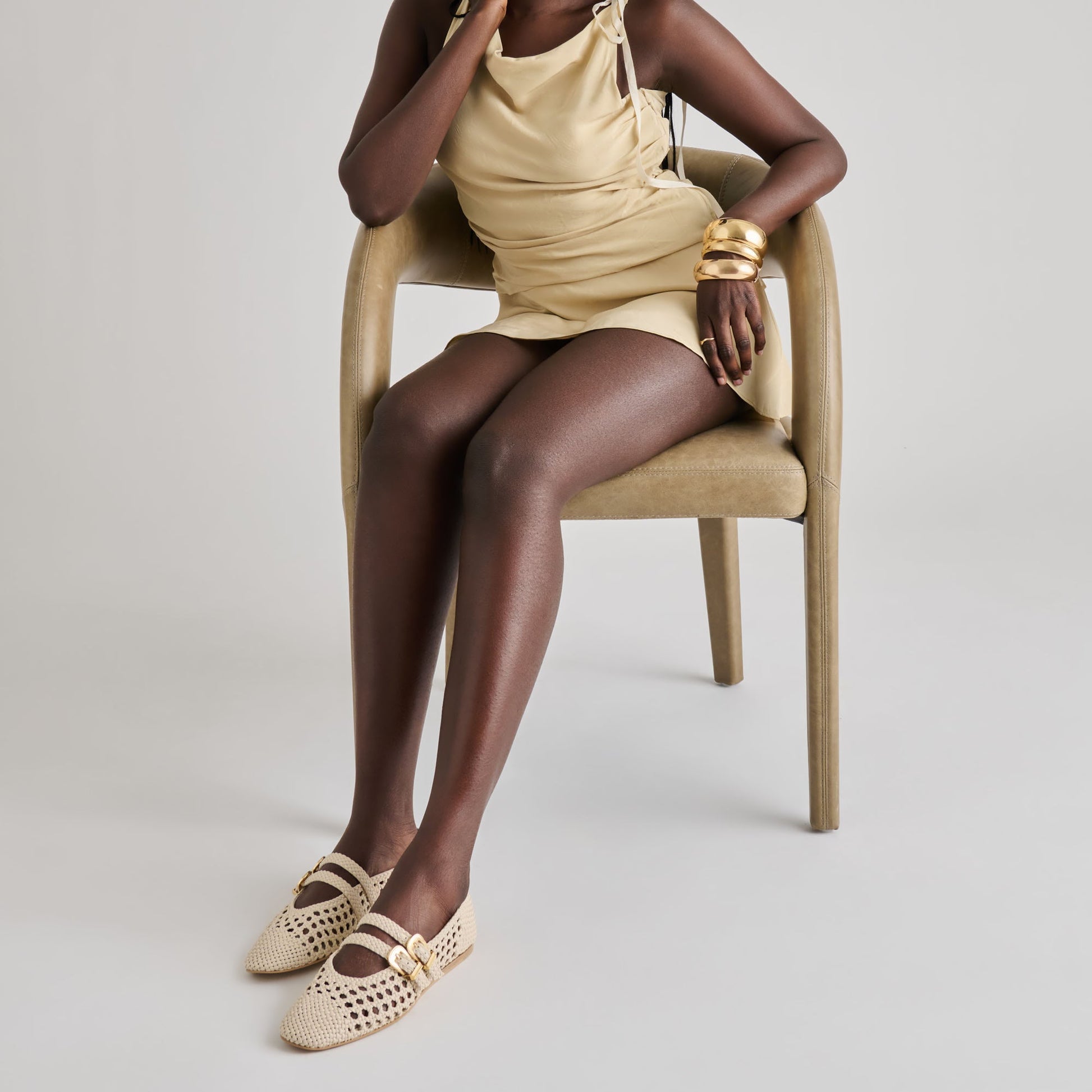 Dolce Vita Baylee Creme Woven Stella Ballet Flats