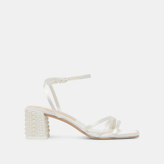 Dolce Vita YSABEL PEARL HEELS TRUE WHITE SATIN
 – Dolce Vita