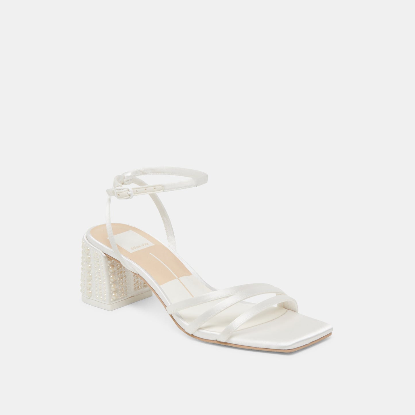 Dolce Vita YSABEL PEARL HEELS TRUE WHITE SATIN
 – Dolce Vita