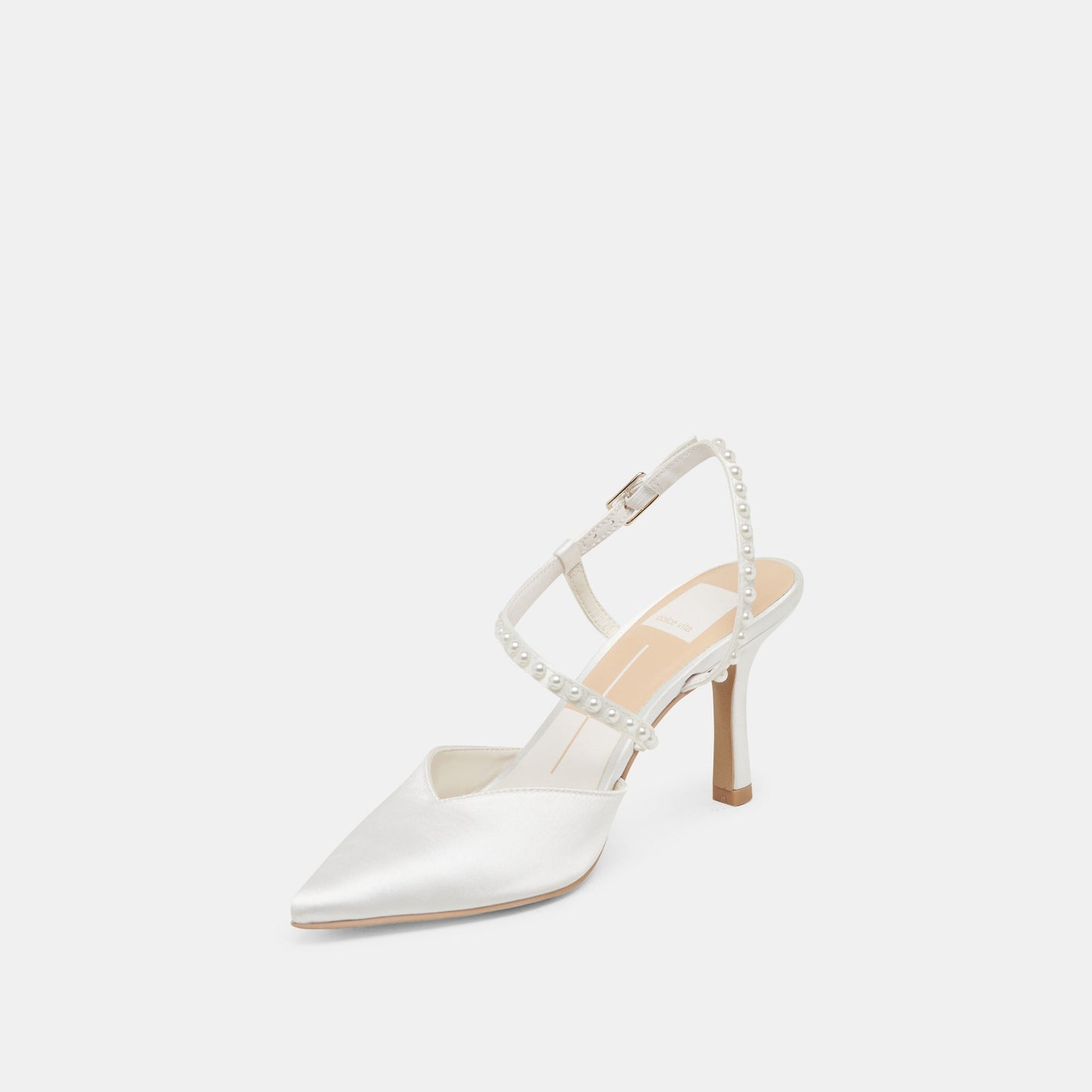 Dolce Vita KAMRA PEARL HEELS TRUE WHITE SATIN
 – Dolce Vita