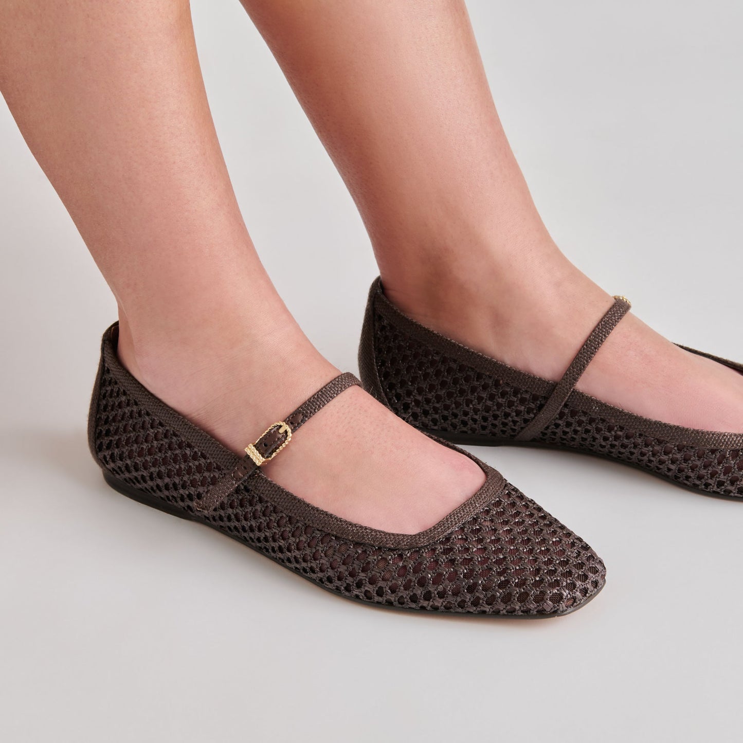 Dolce Vita Reyes Chocolate Woven Raffia Ballet Flats