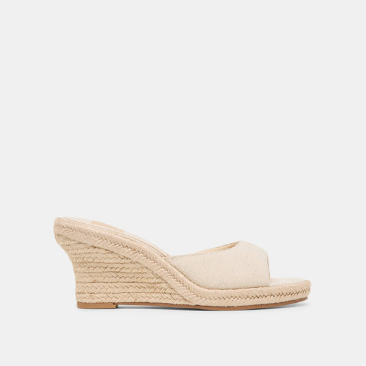 Dolce Vita Vaya Ecru Linen Wedges