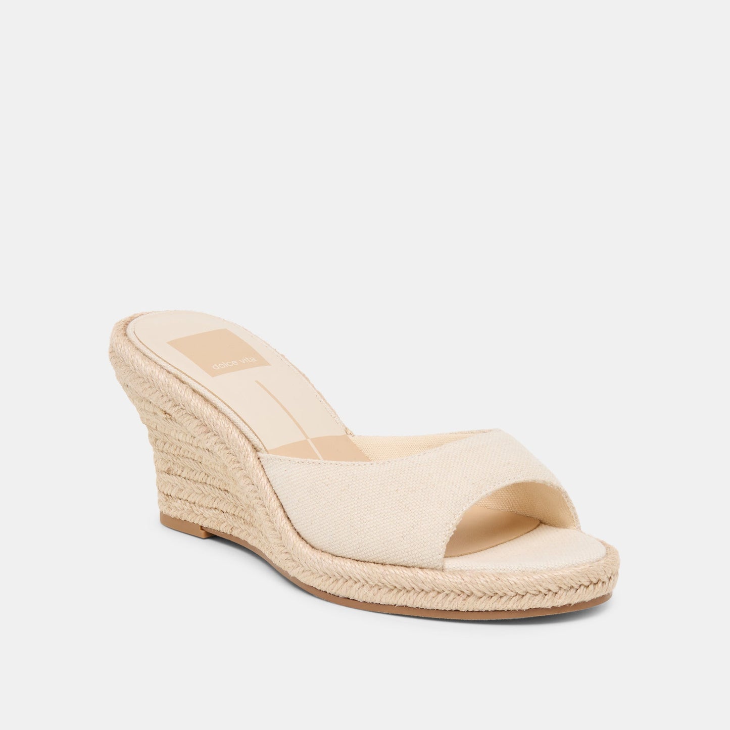Dolce Vita Vaya Ecru Linen Wedges