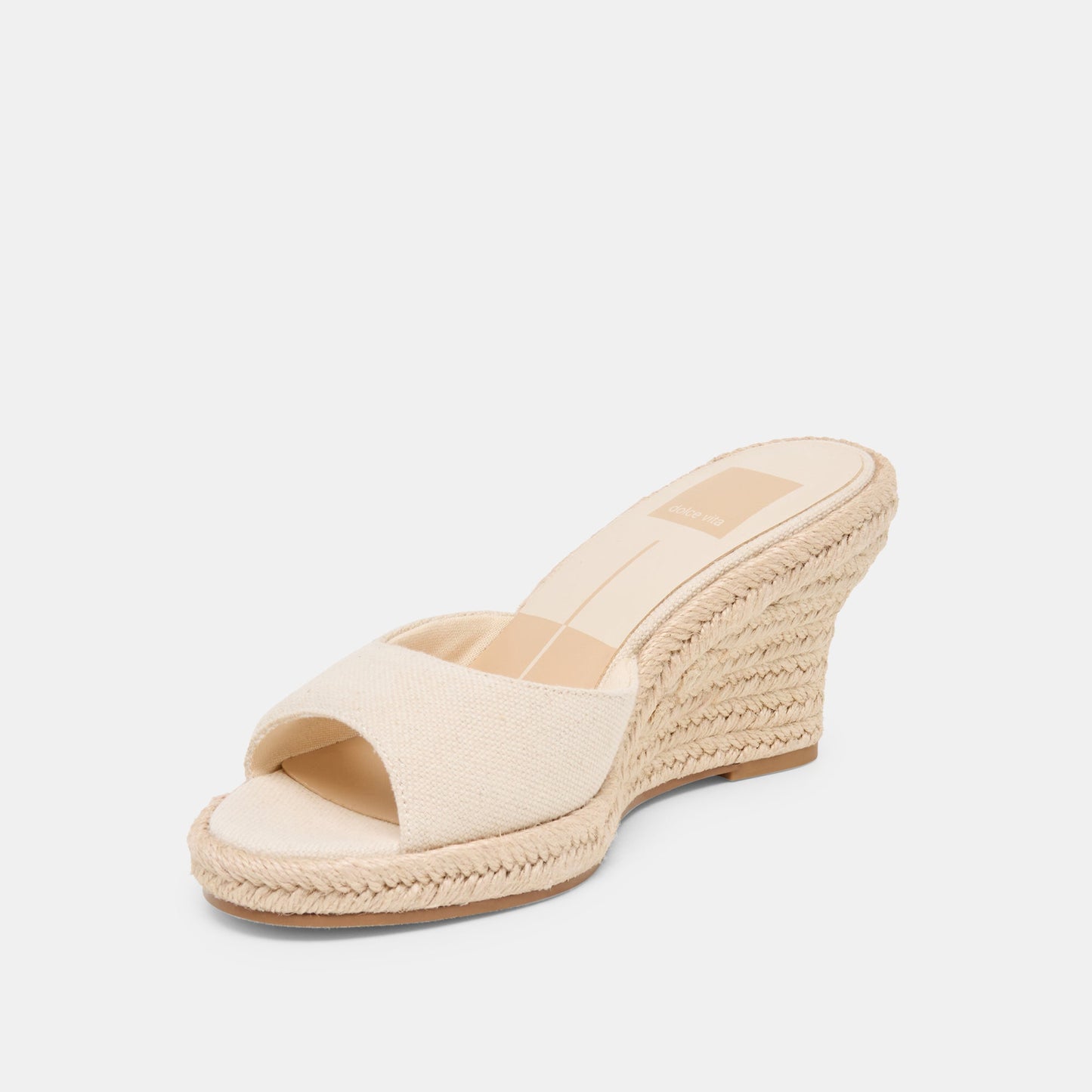 Dolce Vita Vaya Ecru Linen Wedges