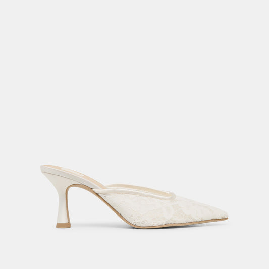 Dolce Vita Cleo High True White Lace Heels