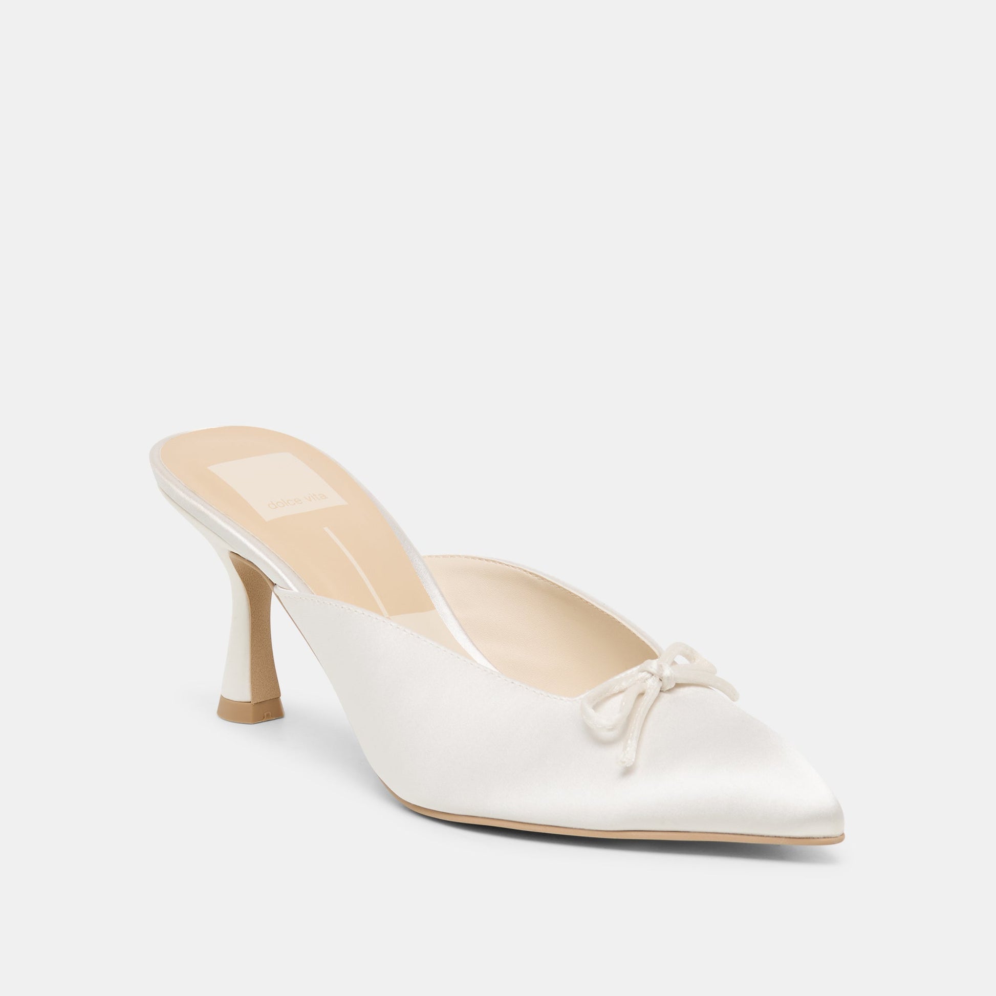 Dolce Vita Cleo High Off White Satin Heels