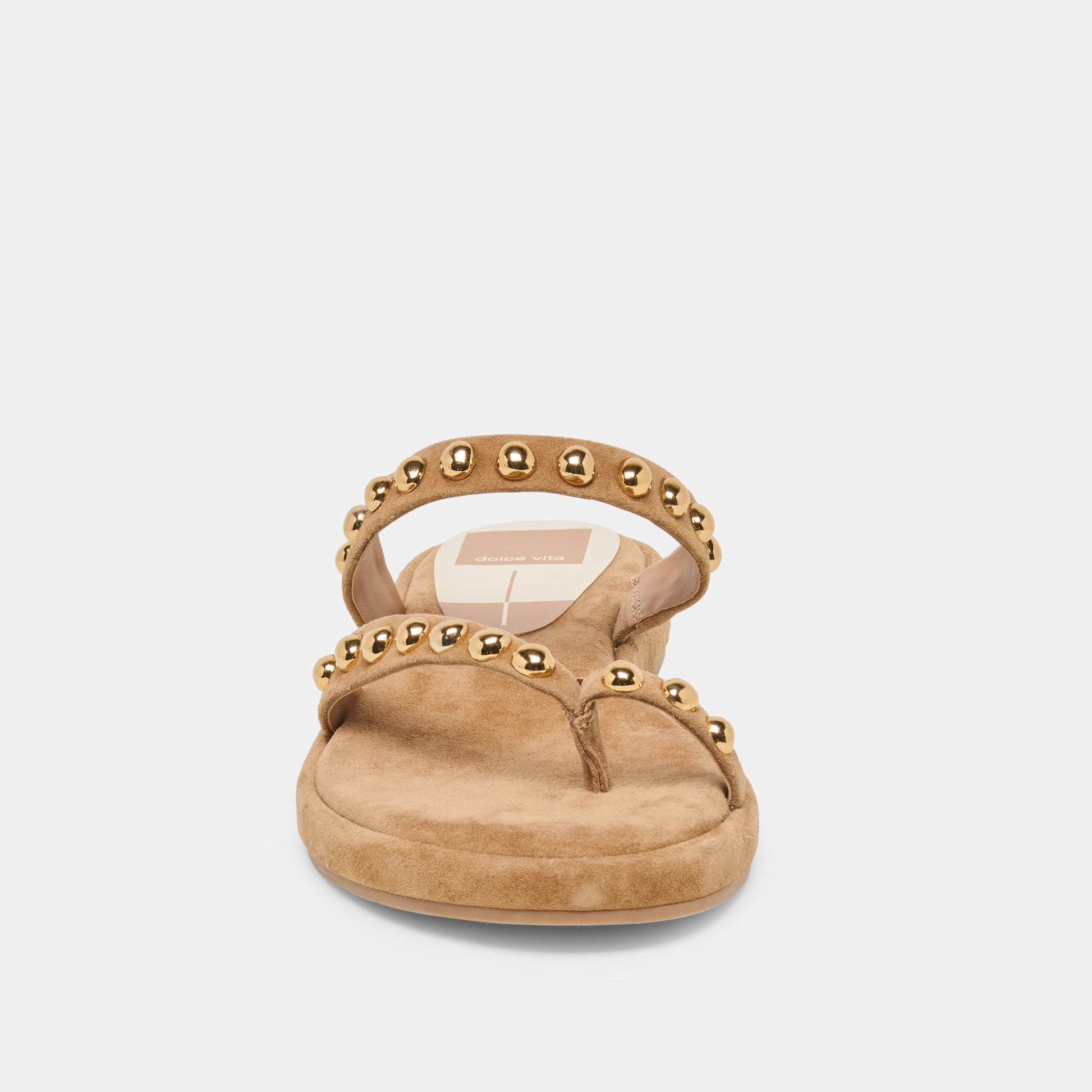 Dolce Vita Amary Stud Lt Brown Suede Sandals