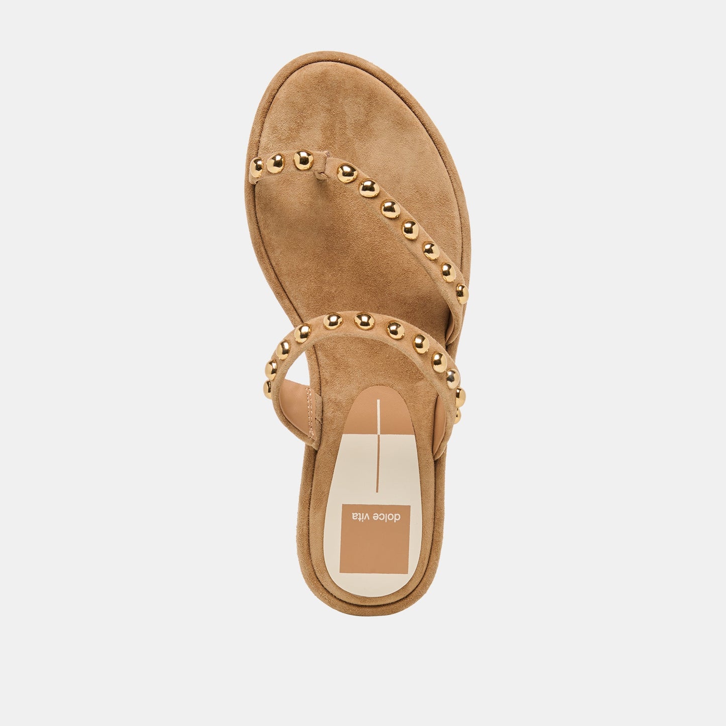Dolce Vita Amary Stud Lt Brown Suede Sandals
