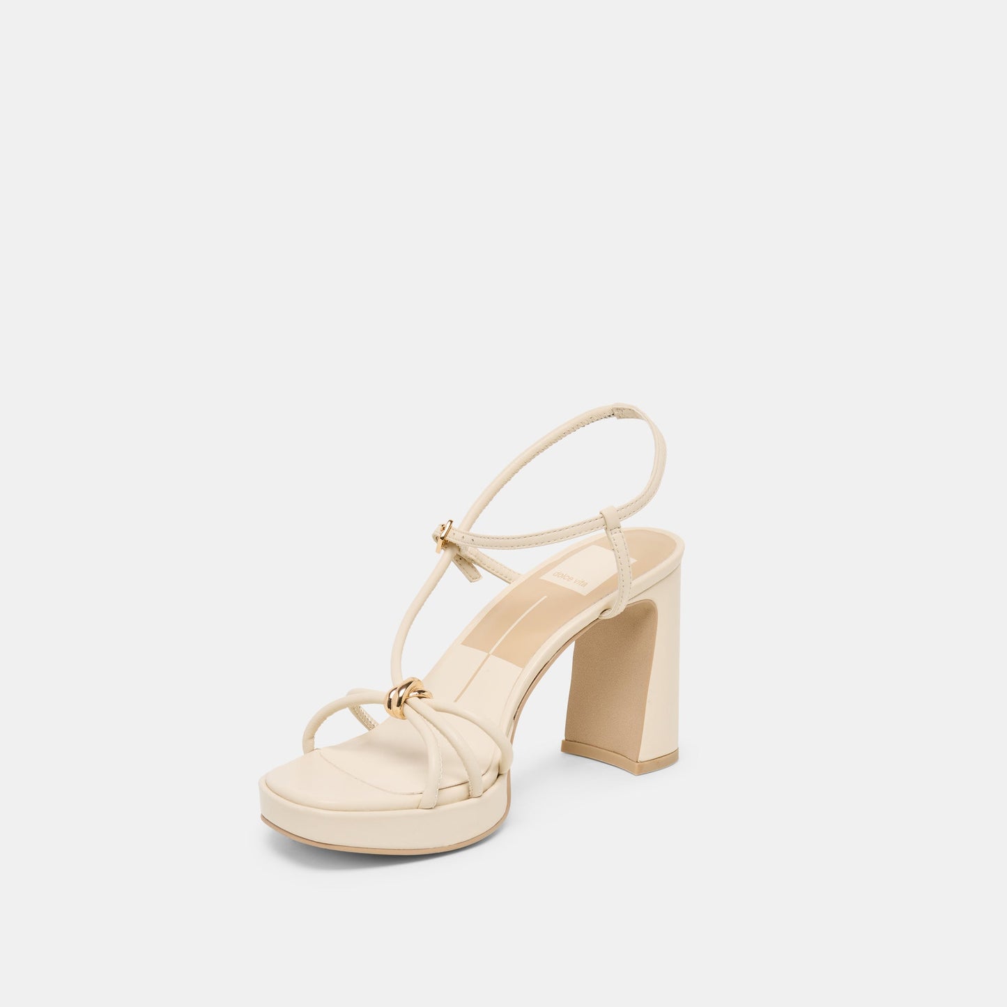 Dolce Vita Odete Creme Leather Heels
