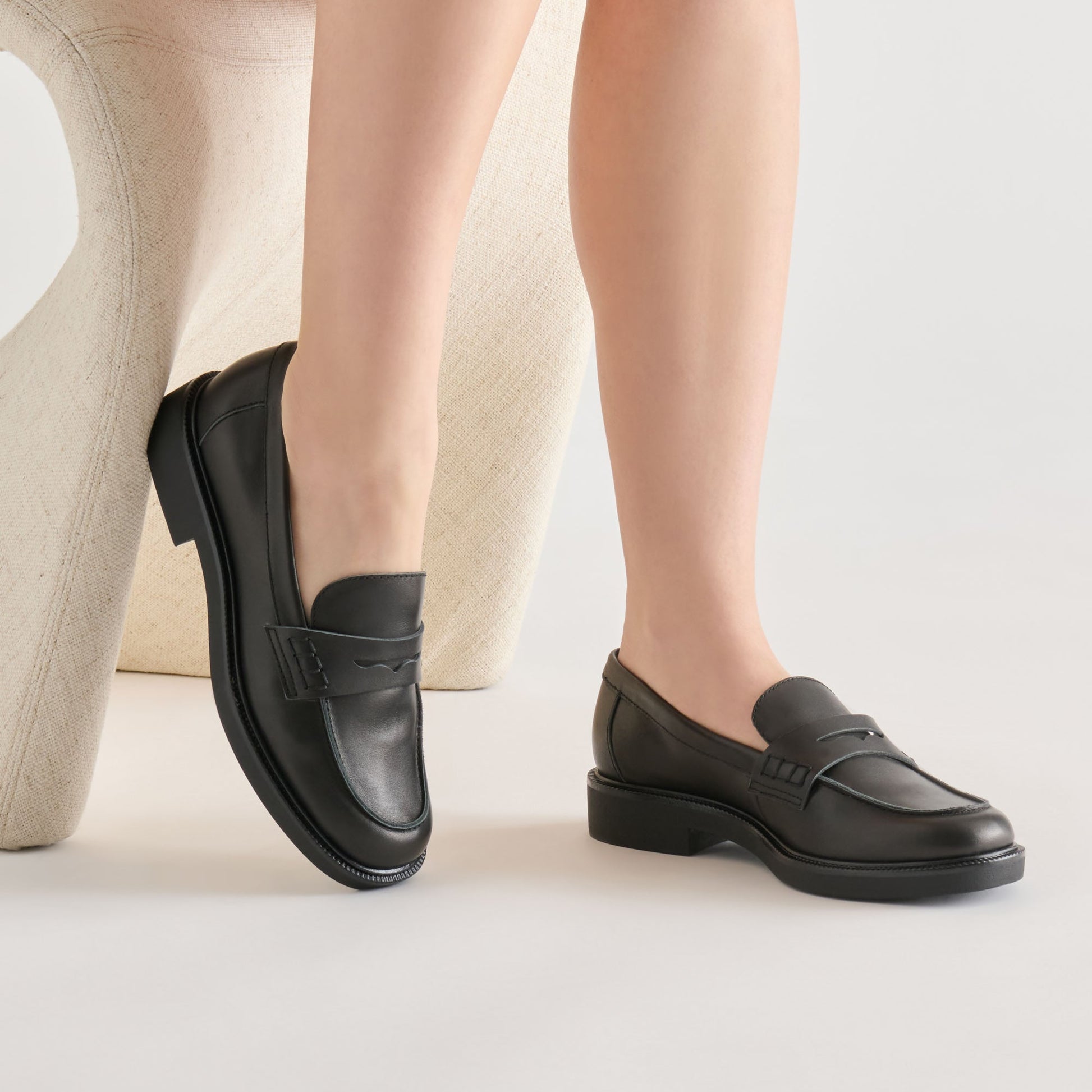 Dolce Vita Tiggy Black Leather Loafers