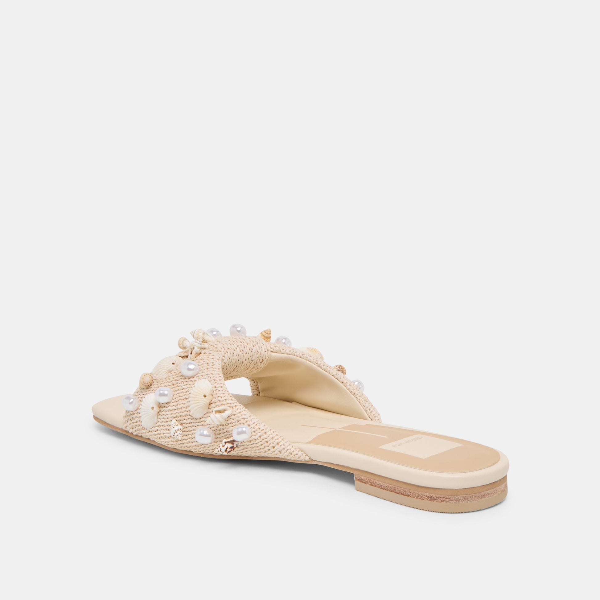 Dolce Vita Lizza Oatmeal Beaded Raffia Sandals