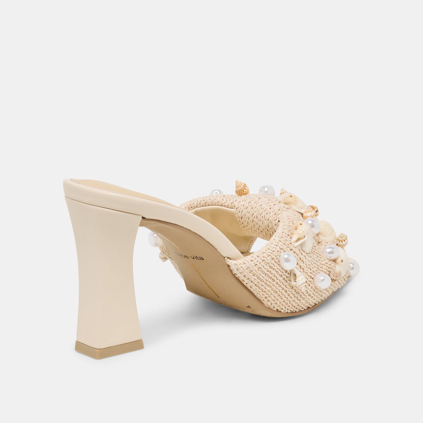 Dolce Vita Tylah Oatmeal Beaded Raffia Heels