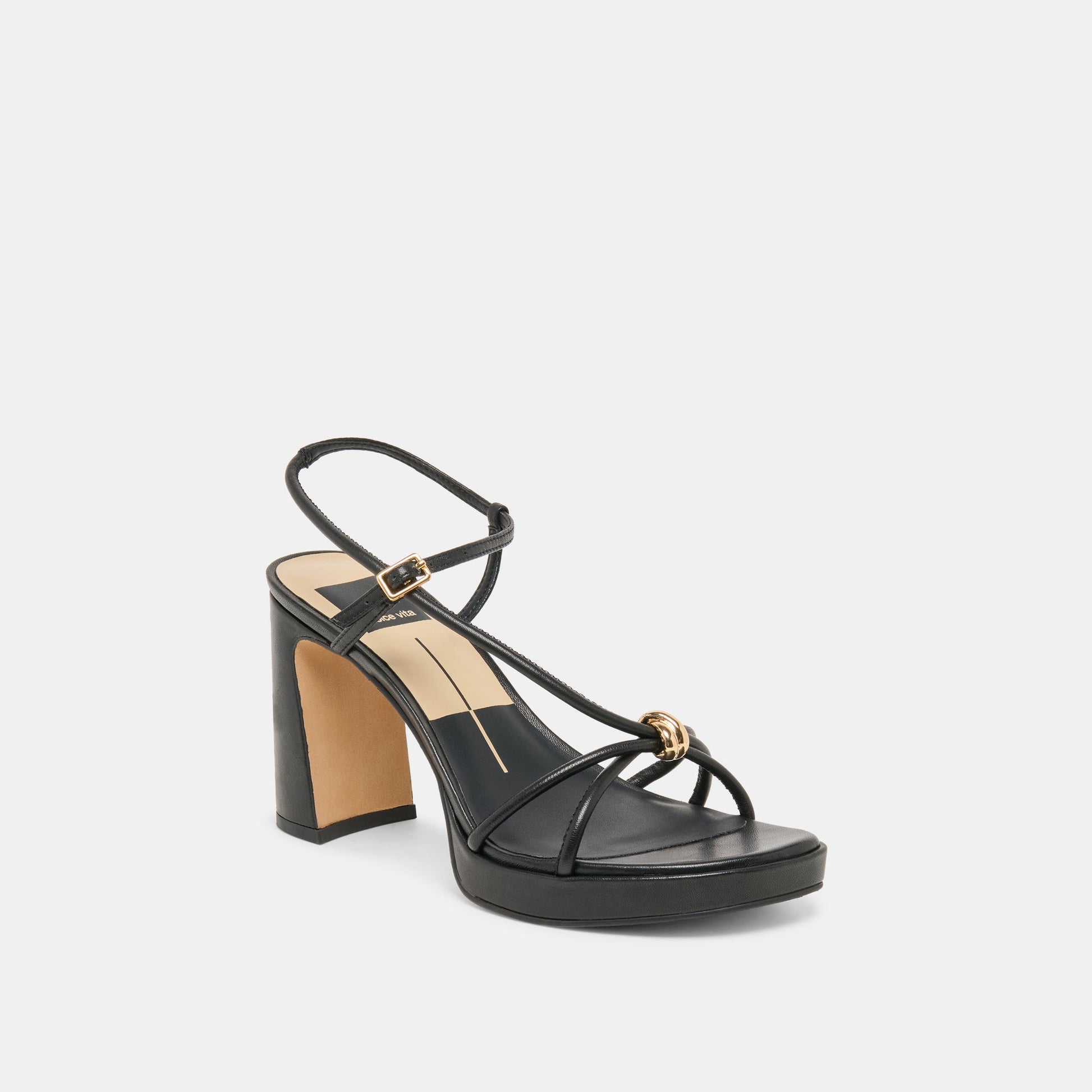 Dolce Vita Odete Black Leather Heels