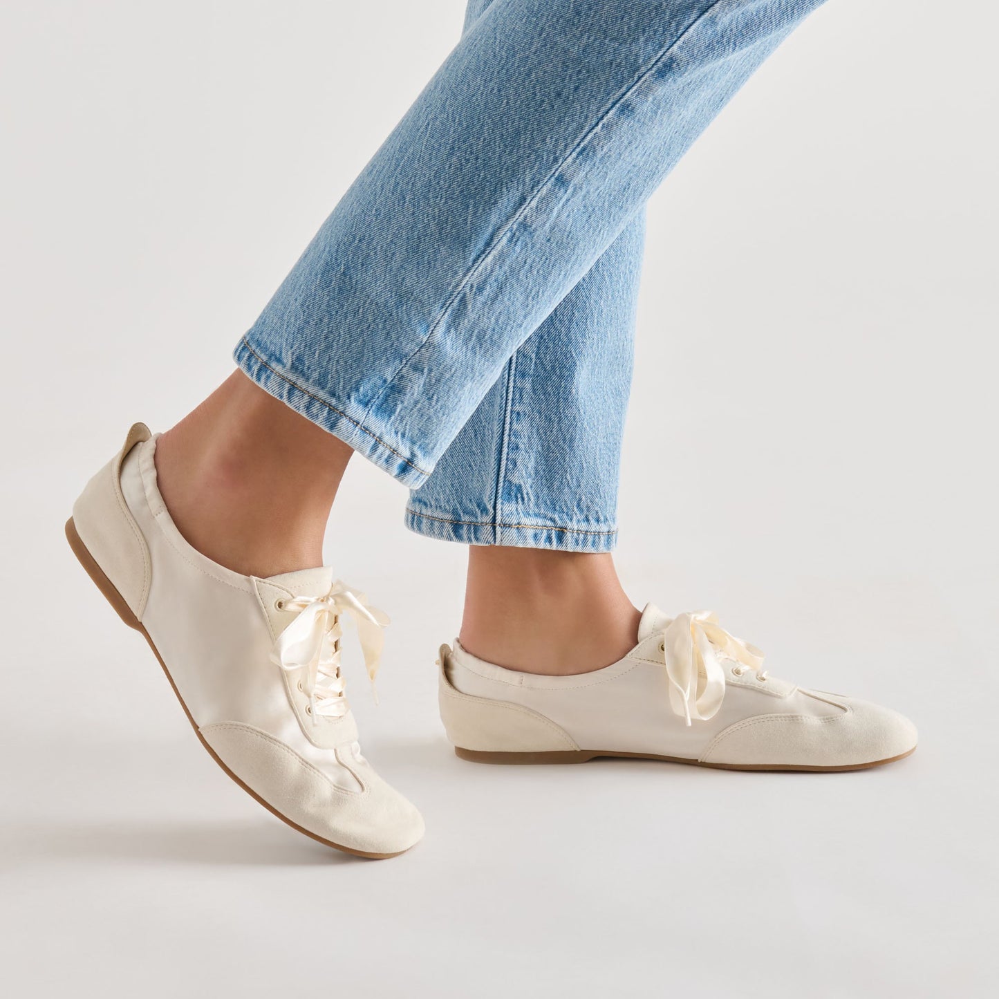 Dolce Vita Itzy Vanilla Satin Sneakers