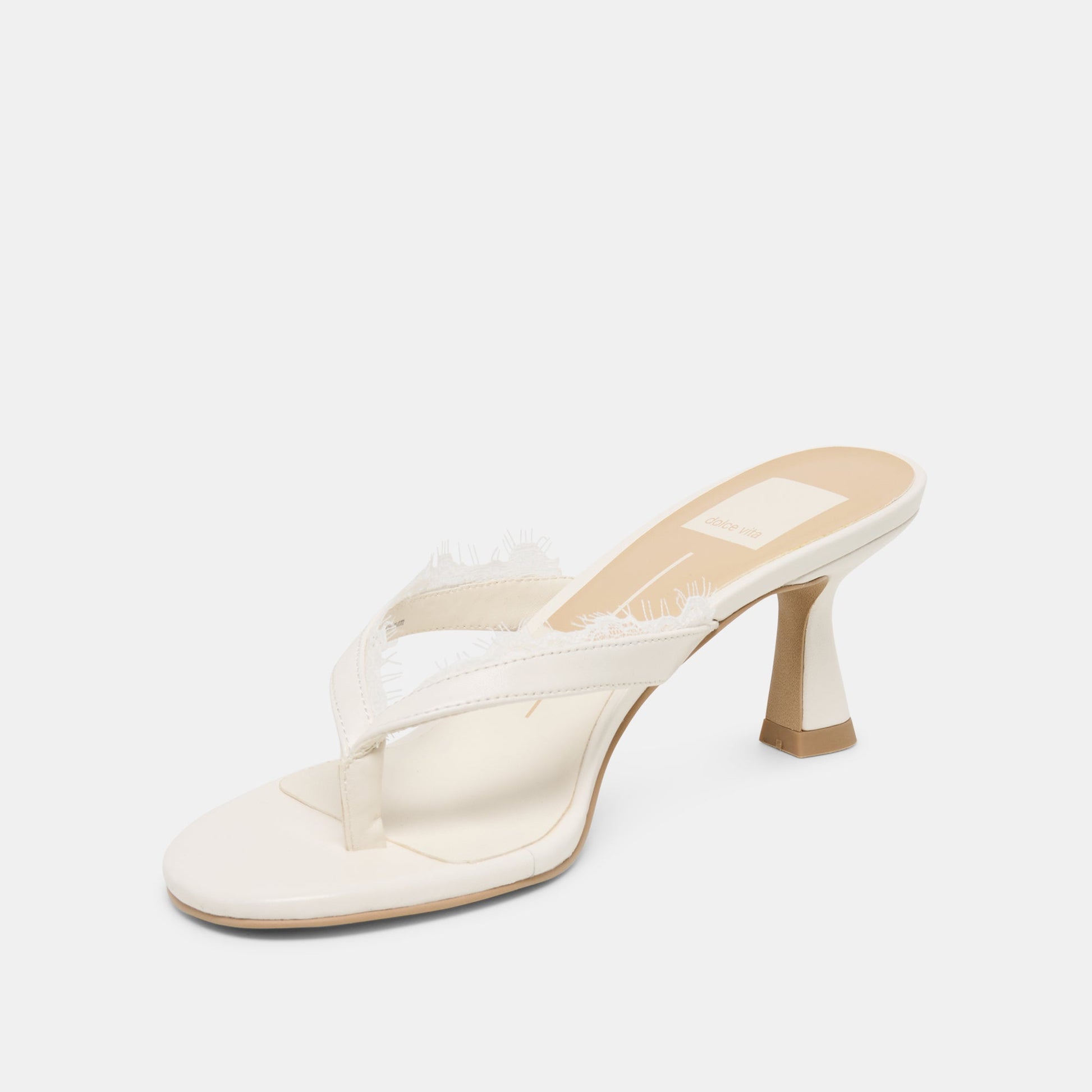 Dolce Vita Daksie Lace True White Leather Heels