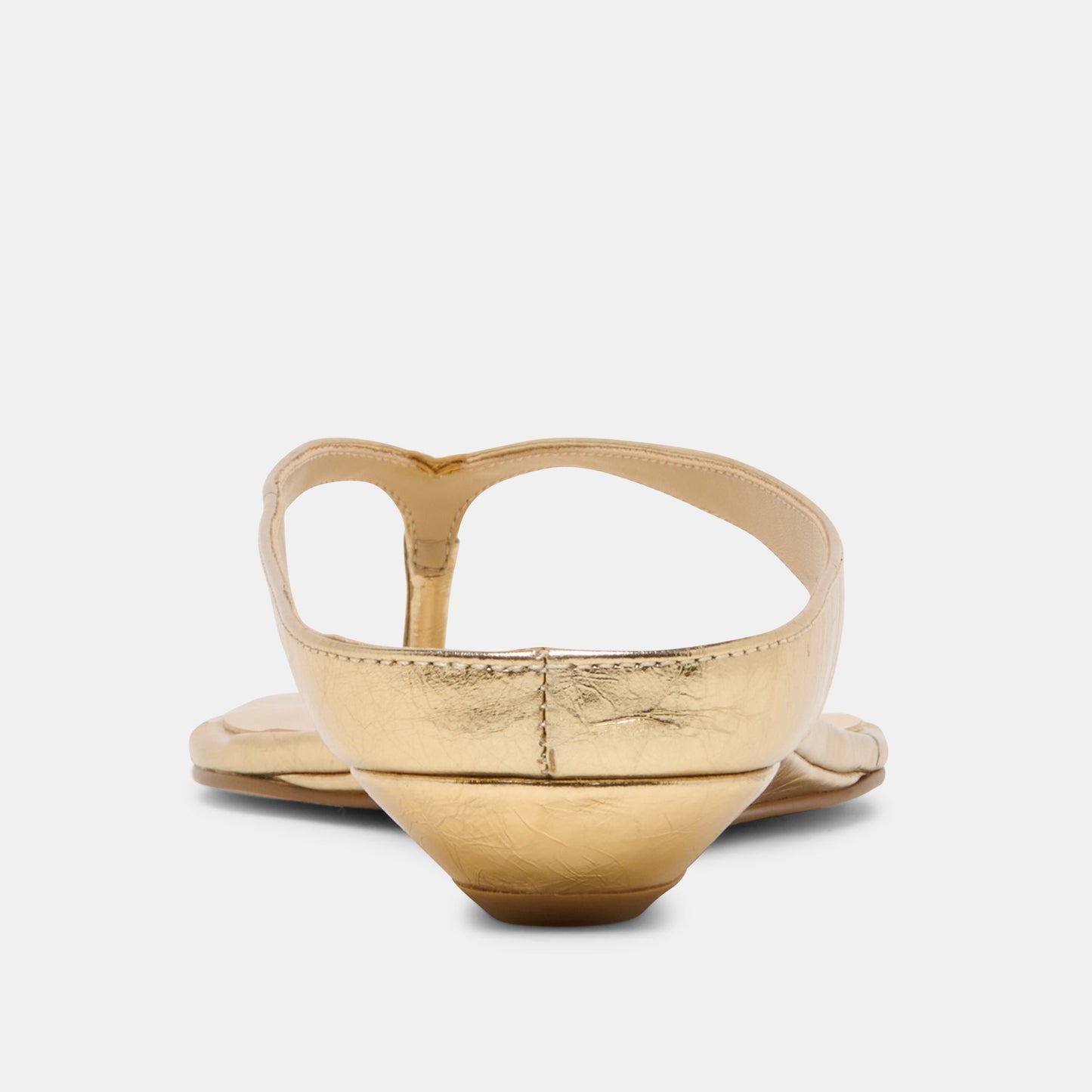 Dolce Vita GIZEL Gold Crinkle Patent Thong Square-Toe Sandals
