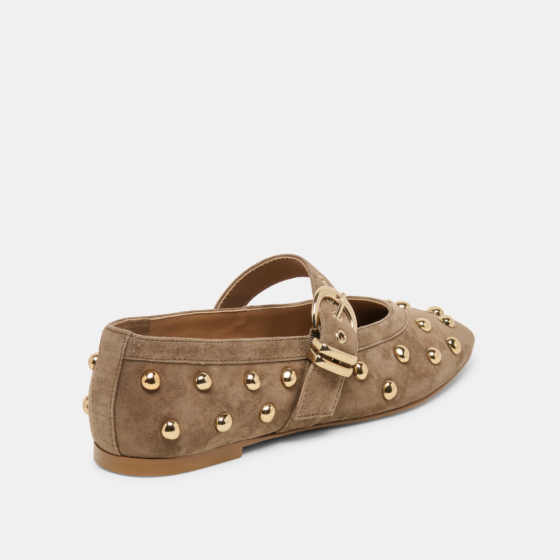 Dolce Vita Mikel Stud Olive Suede Ballet Flats