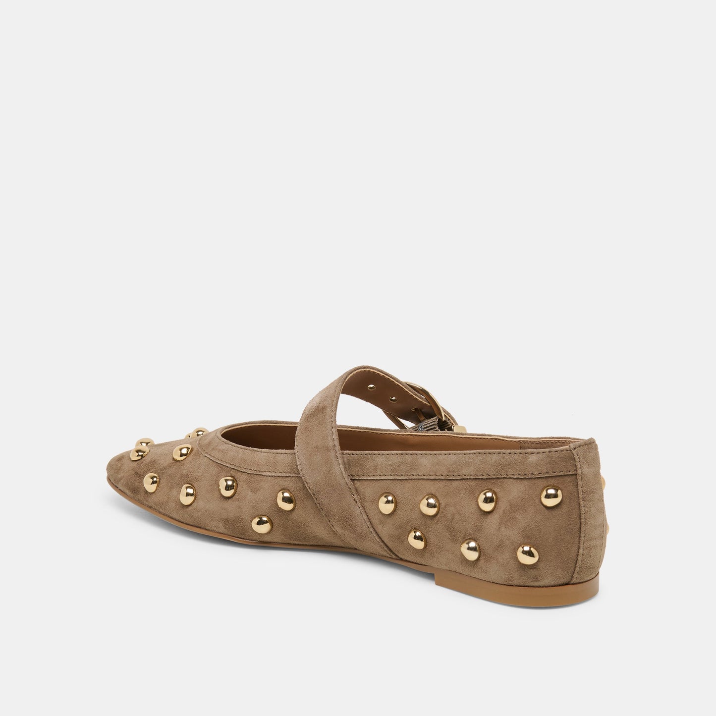Dolce Vita Mikel Stud Olive Suede Ballet Flats