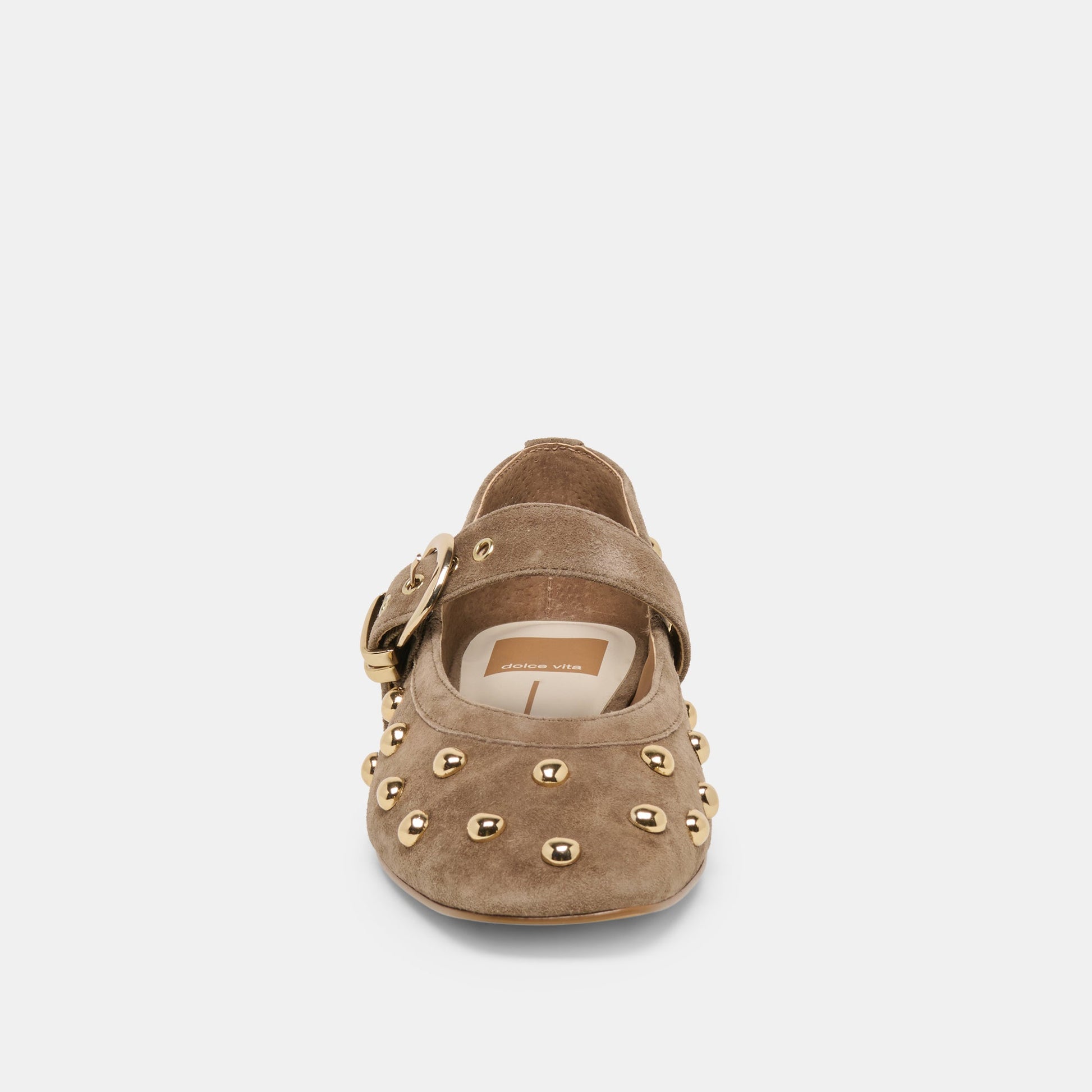 Dolce Vita Mikel Stud Olive Suede Ballet Flats