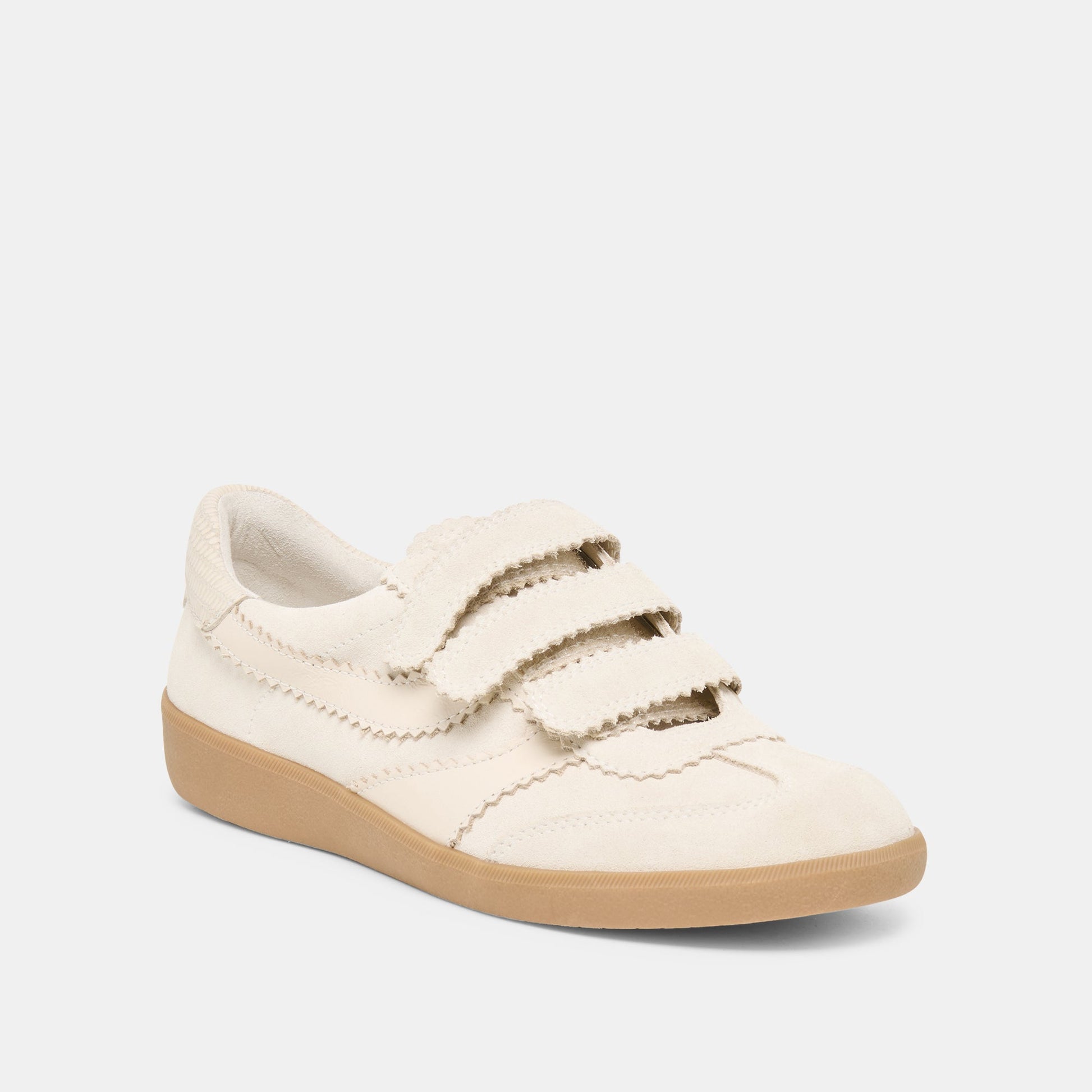 Dolce Vita Merit Velcro Ivory Leather Sneakers