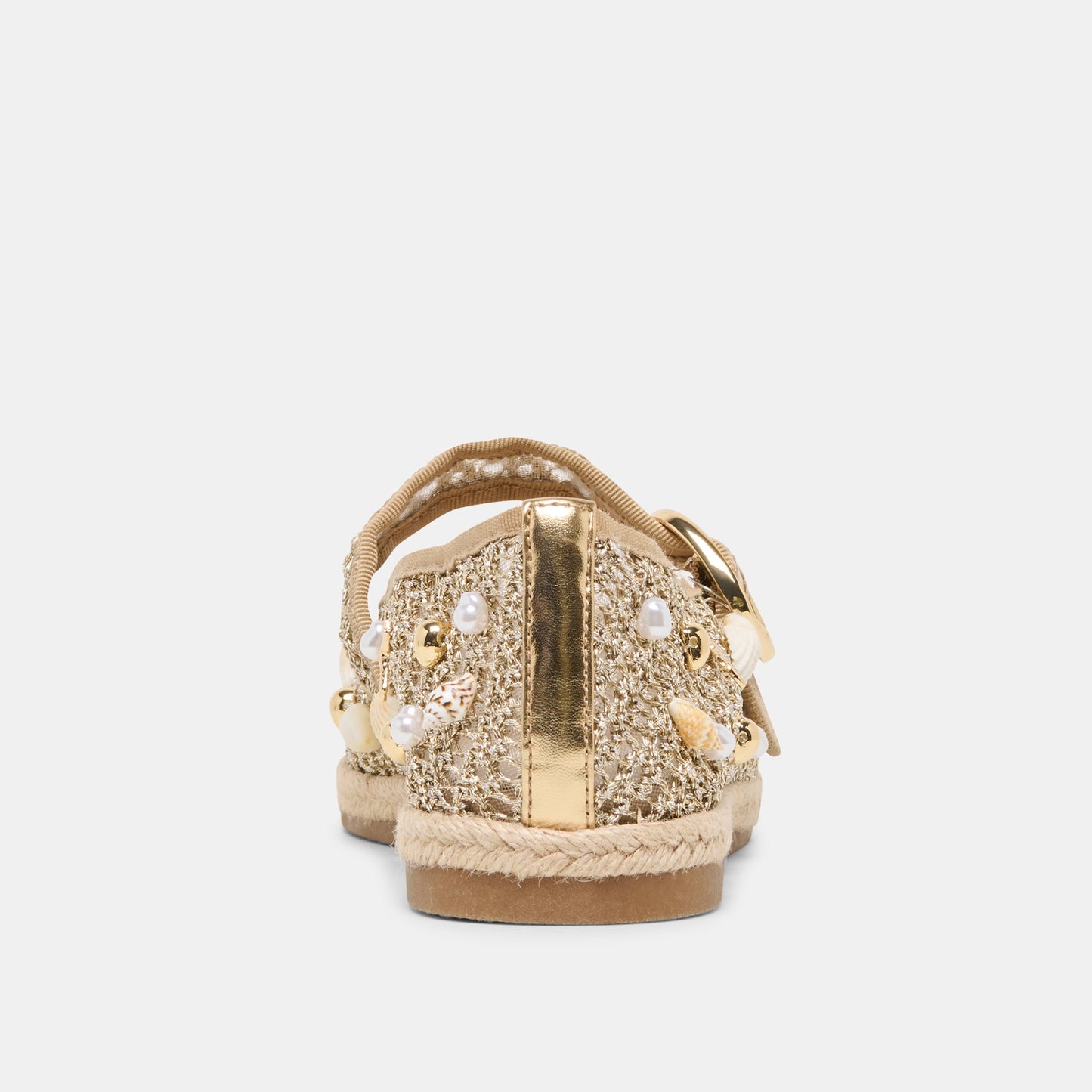 Dolce Vita Ralph Gold Beaded Raffia Ballet Flats