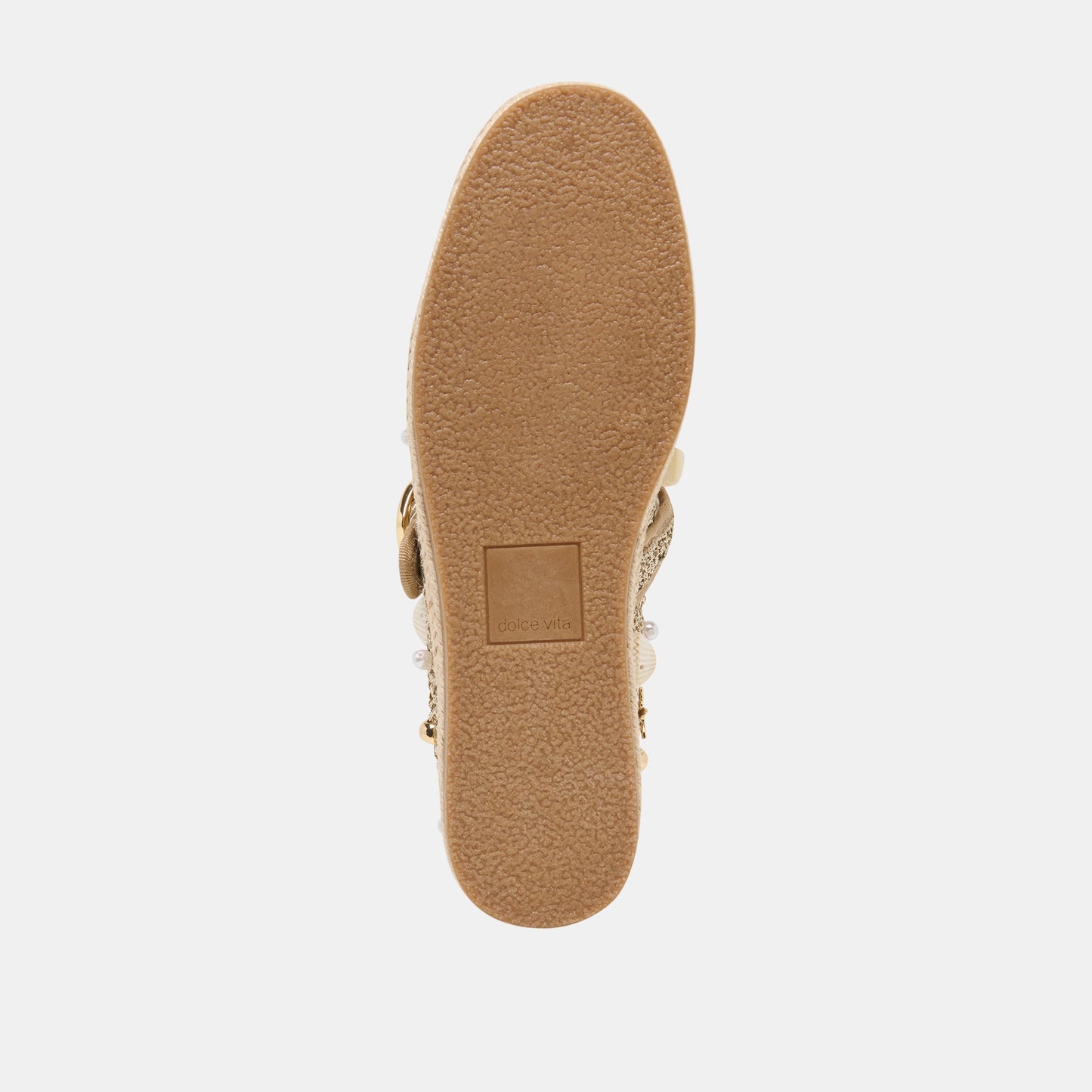 Dolce Vita Ralph Gold Beaded Raffia Ballet Flats