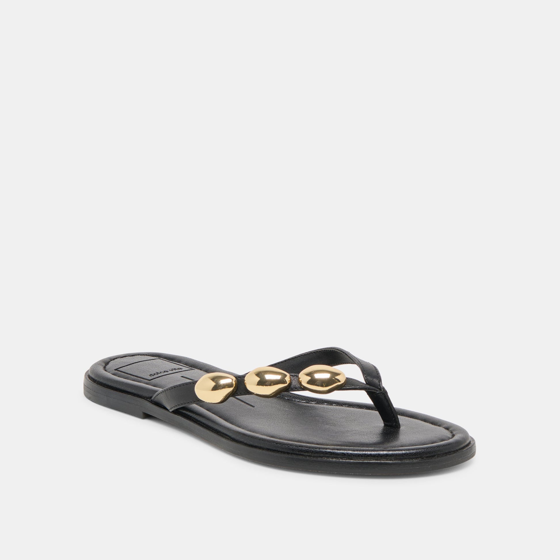 Dolce Vita Juny Black Leather Sandals