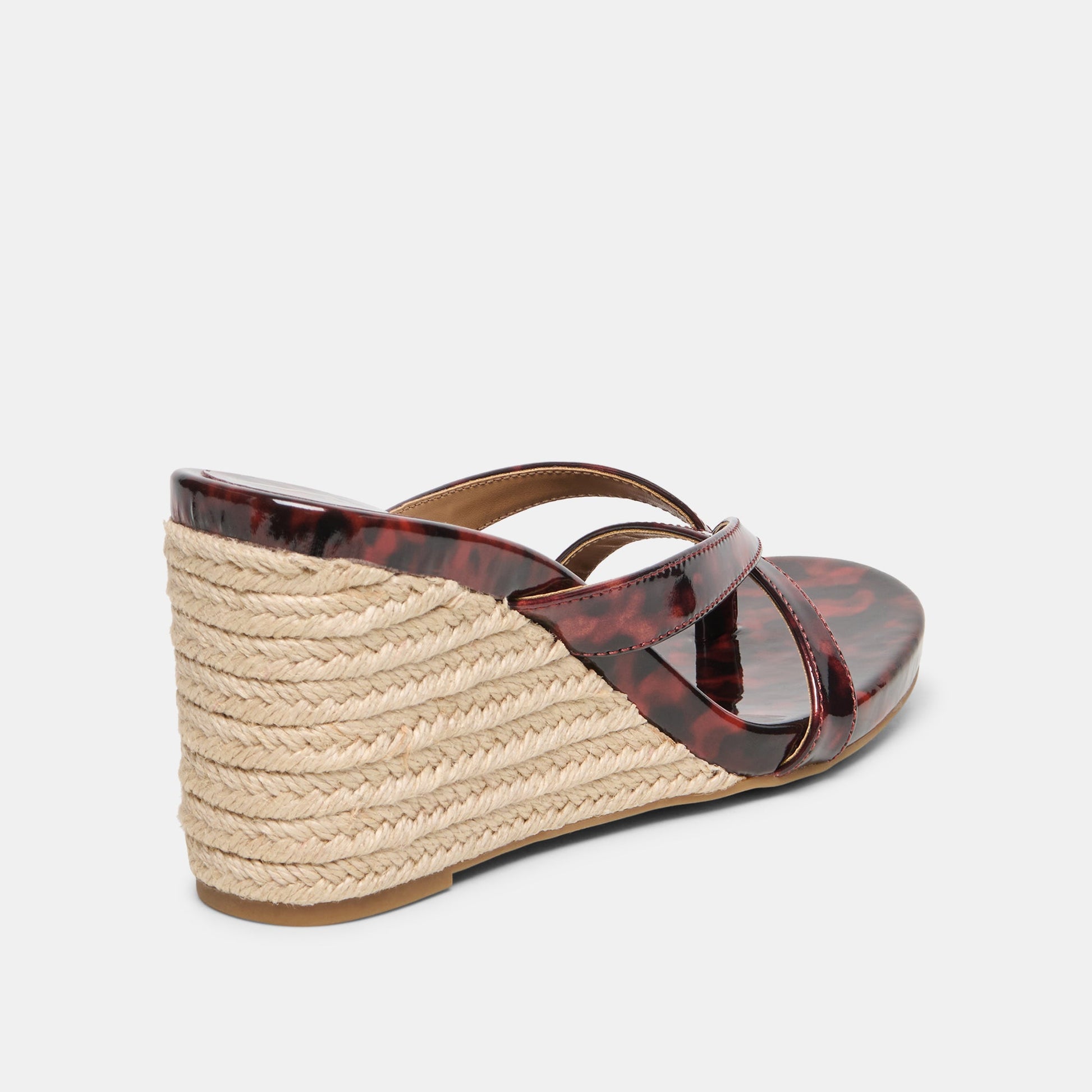 Dolce Vita Helan Espadrille Tortoise Patent Leather Wedges