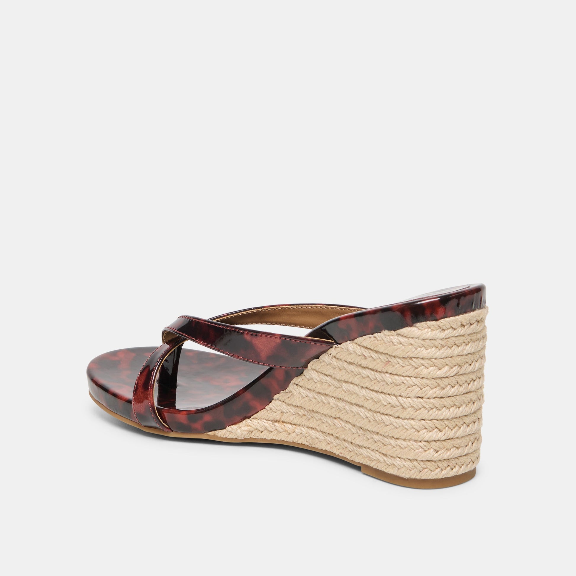 Dolce Vita Helan Espadrille Tortoise Patent Leather Wedges