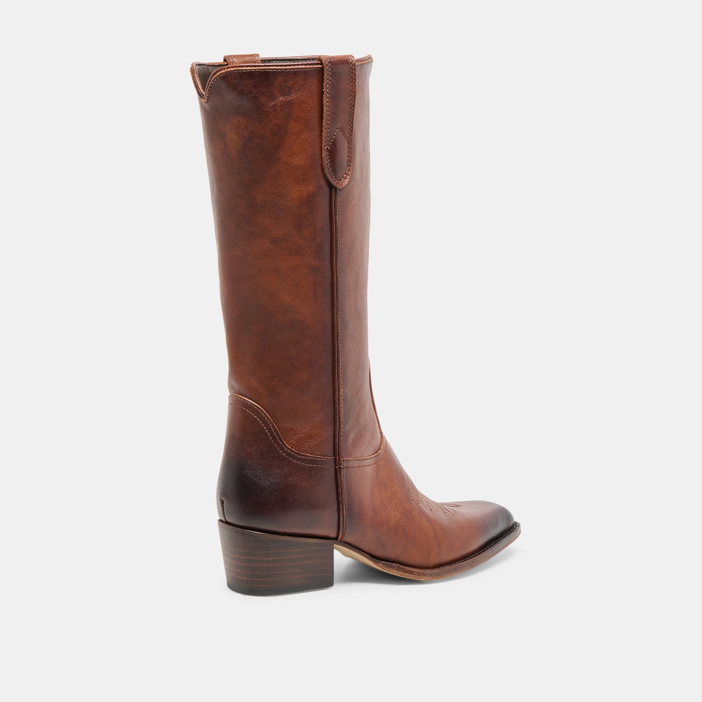 Dolce Vita VIGLA Chestnut Leather Pointed-Toe Western Boots
