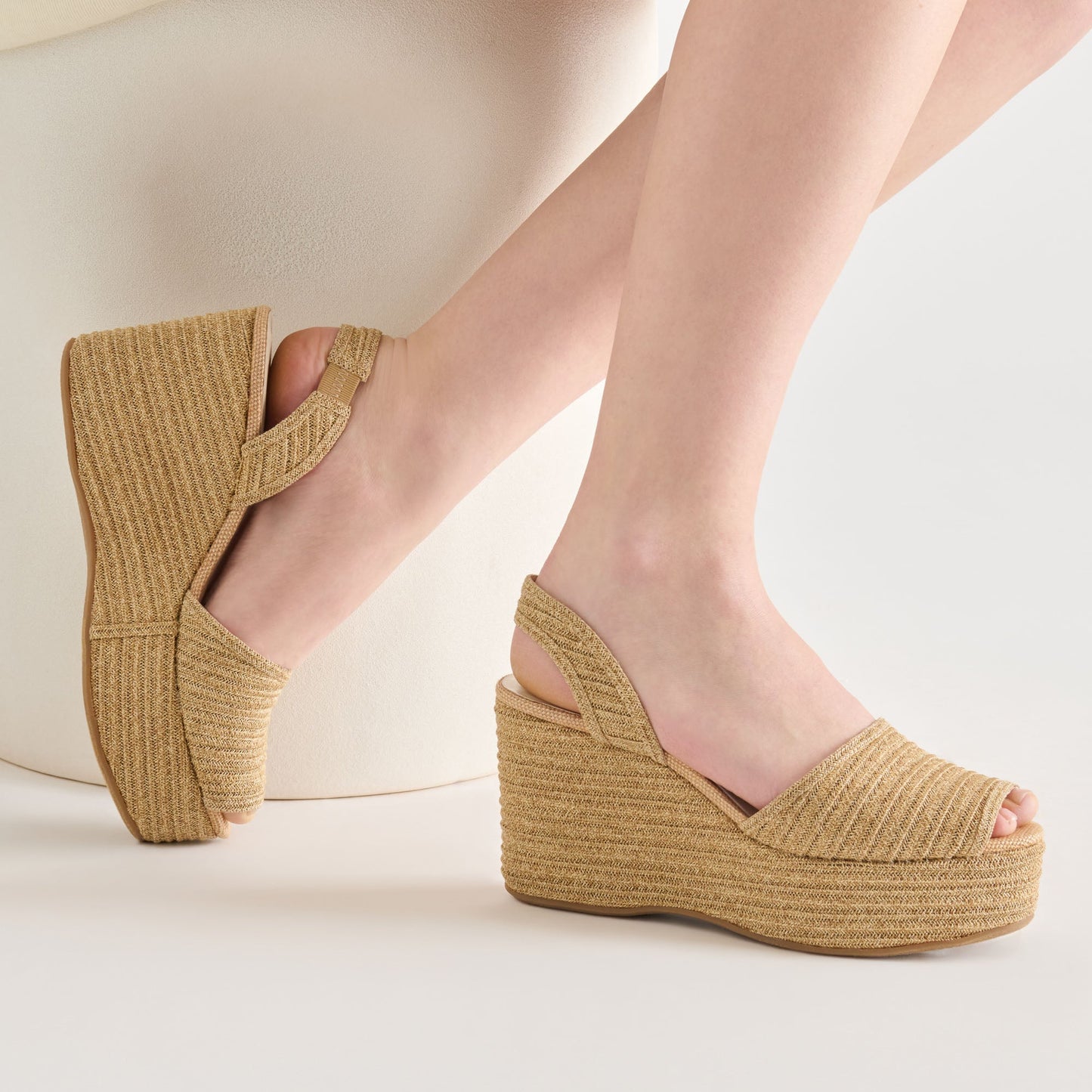 Dolce Vita Akera Natural Raffia Wedges