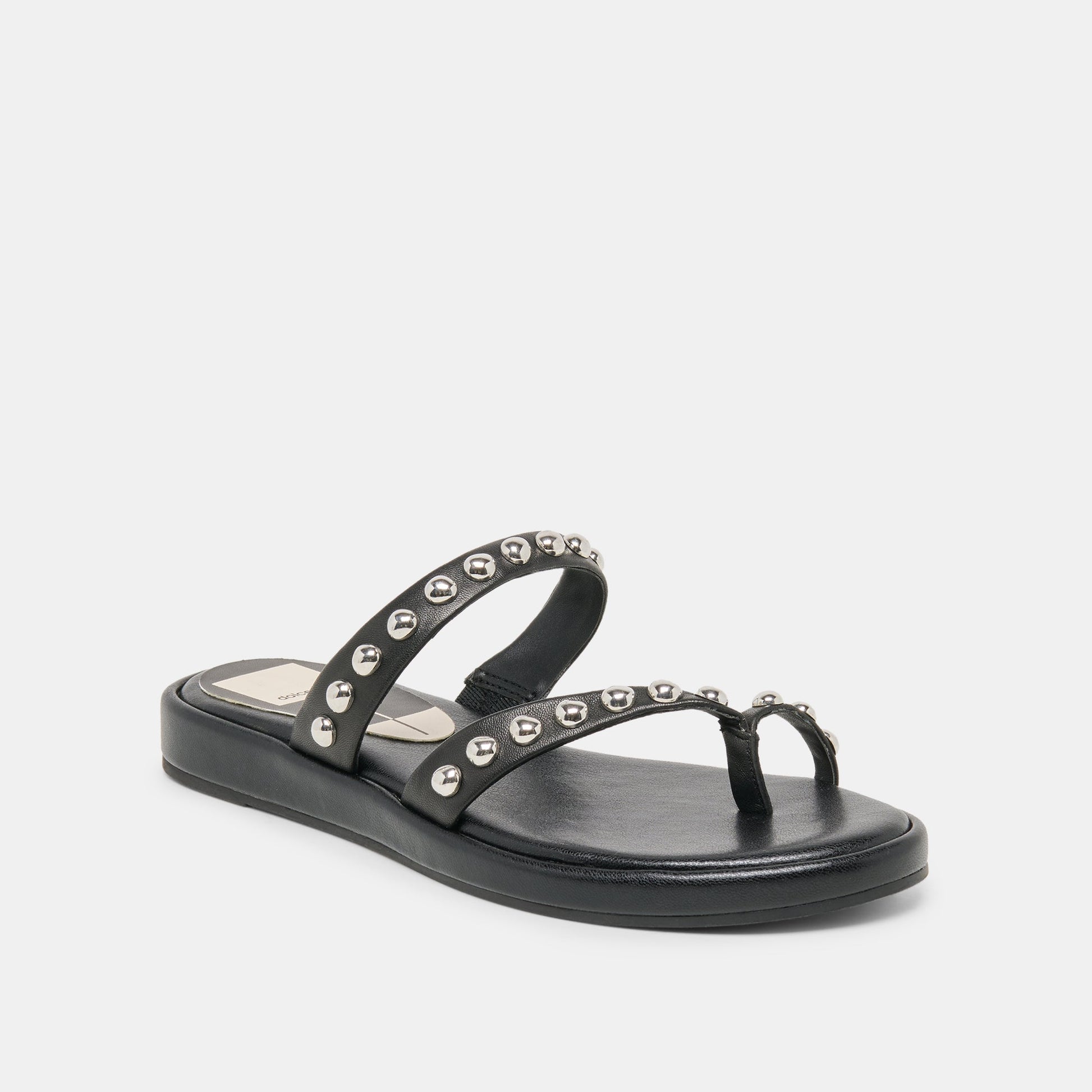 Dolce Vita Amary Stud Black Leather Sandals