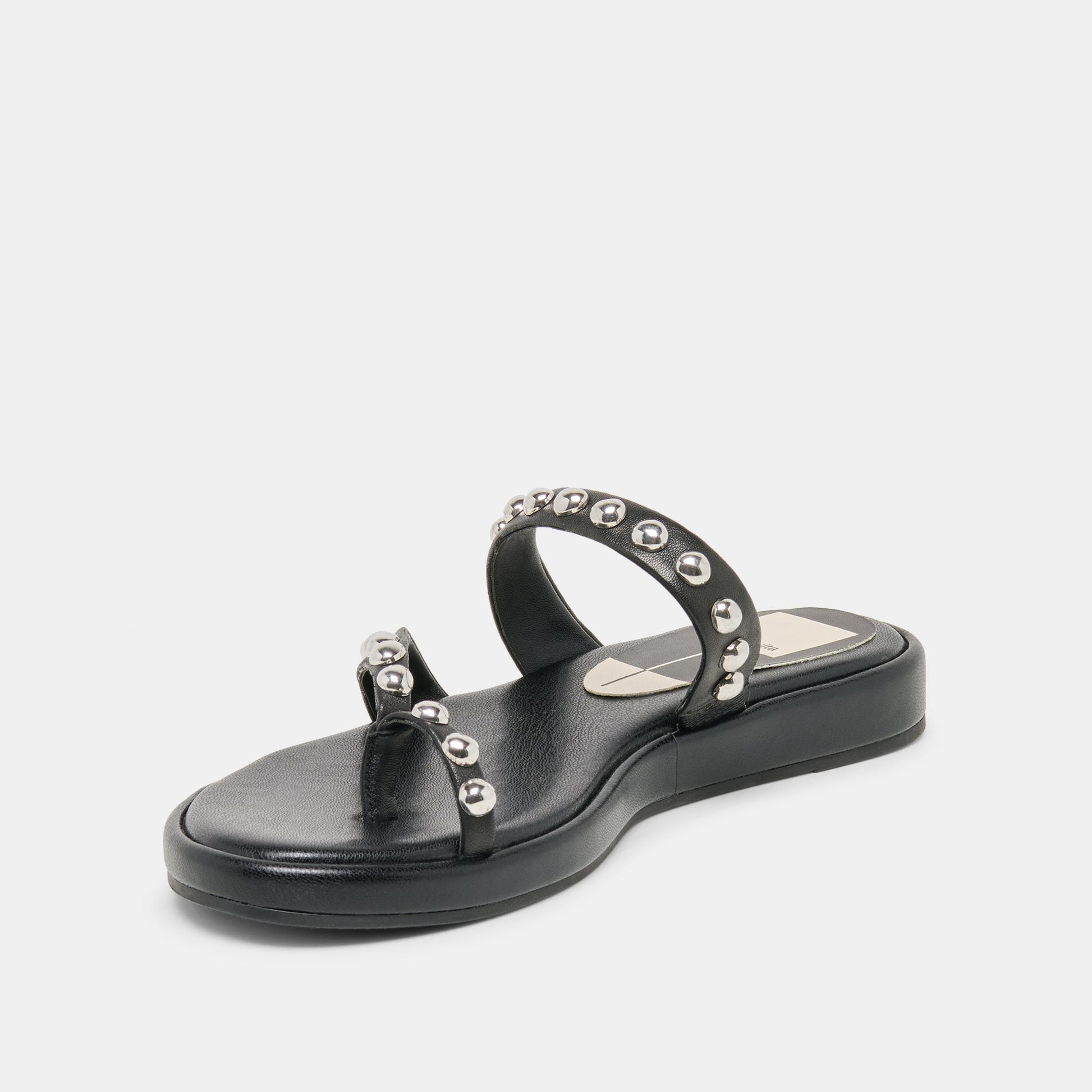 Dolce Vita Amary Stud Black Leather Sandals