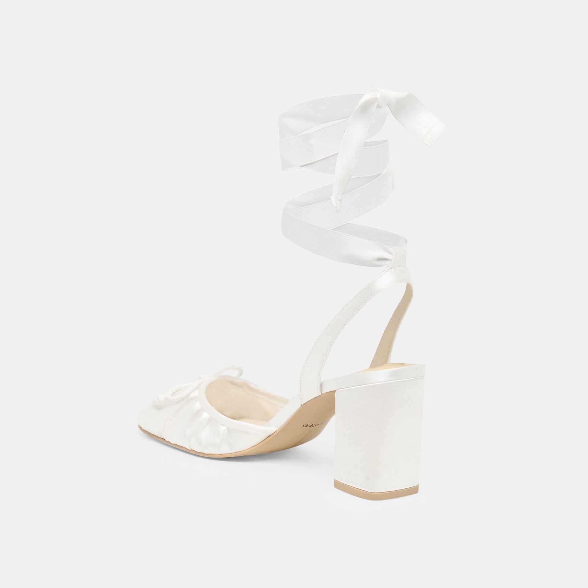 Dolce Vita Tisha True White Satin Heels